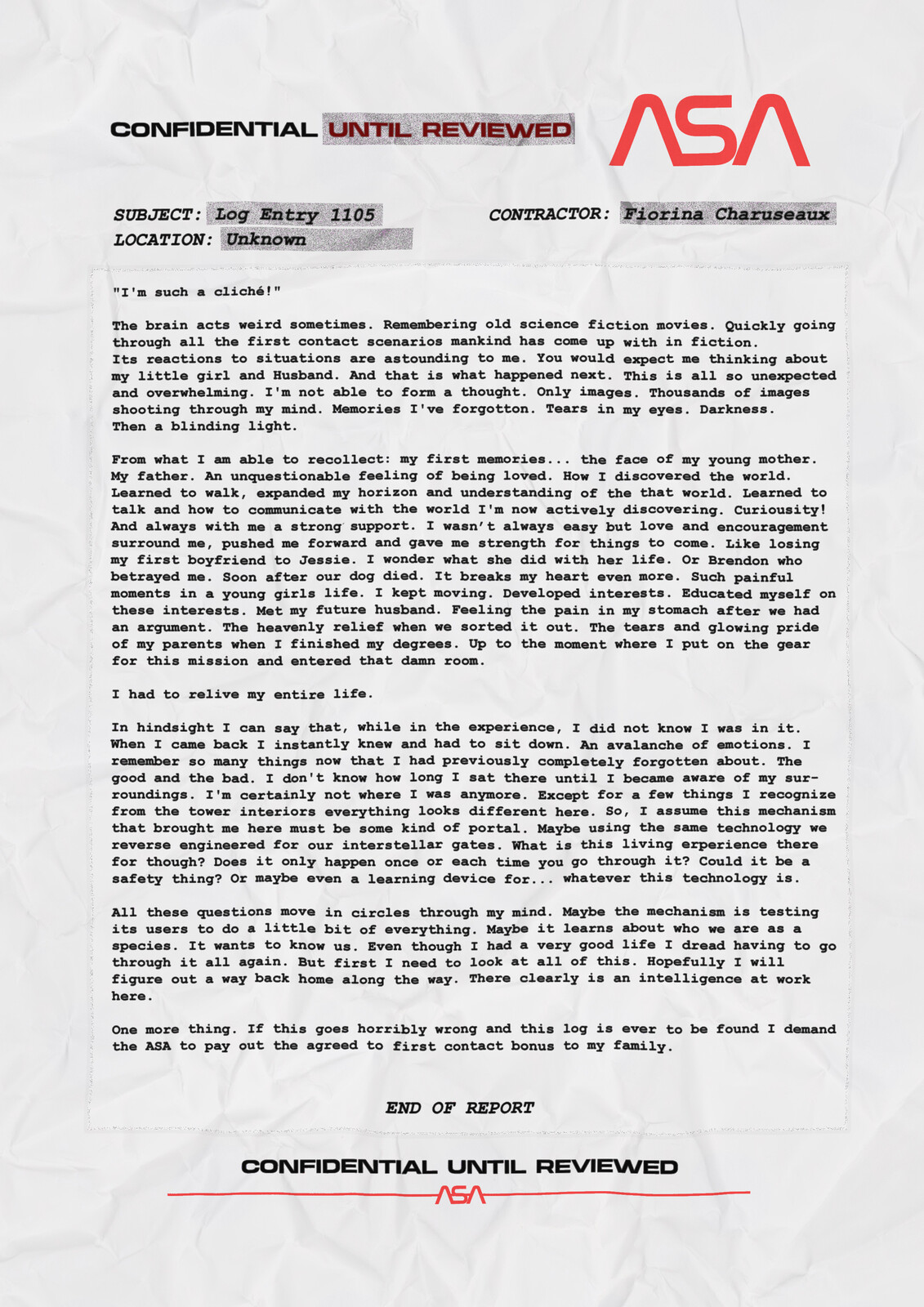 Confidential Until Reviewed