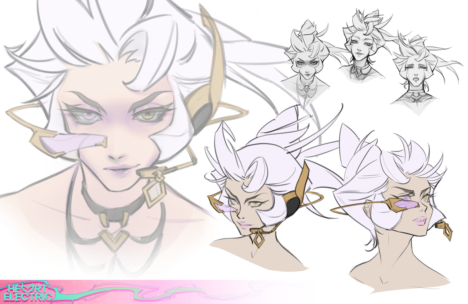 early takes on her ear piece and glasses