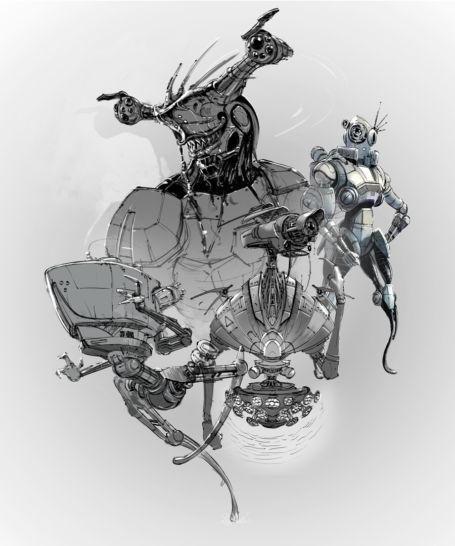 Robo character sketches 2019