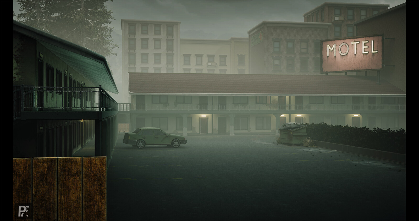 The environment was primarily built within Blender and then brought into Unreal Engine. Each piece that is connected is a modular piece, which helped me put the environment together easily and quickly. 