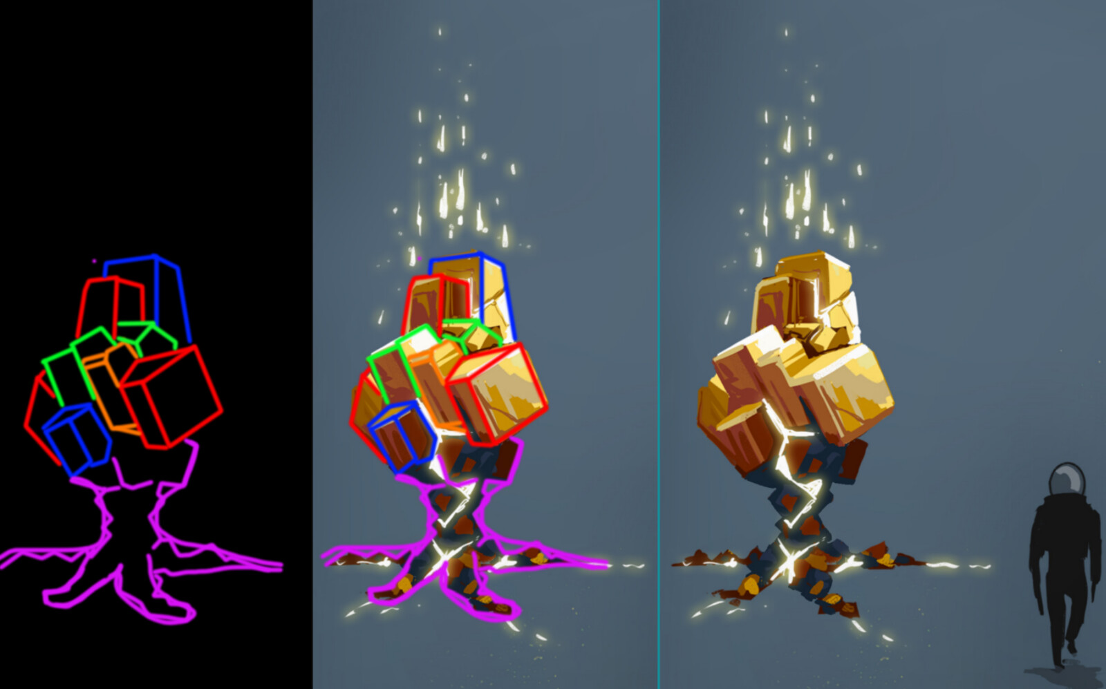 My Breakdown of the Geode concept for visual clarity for myself and the team