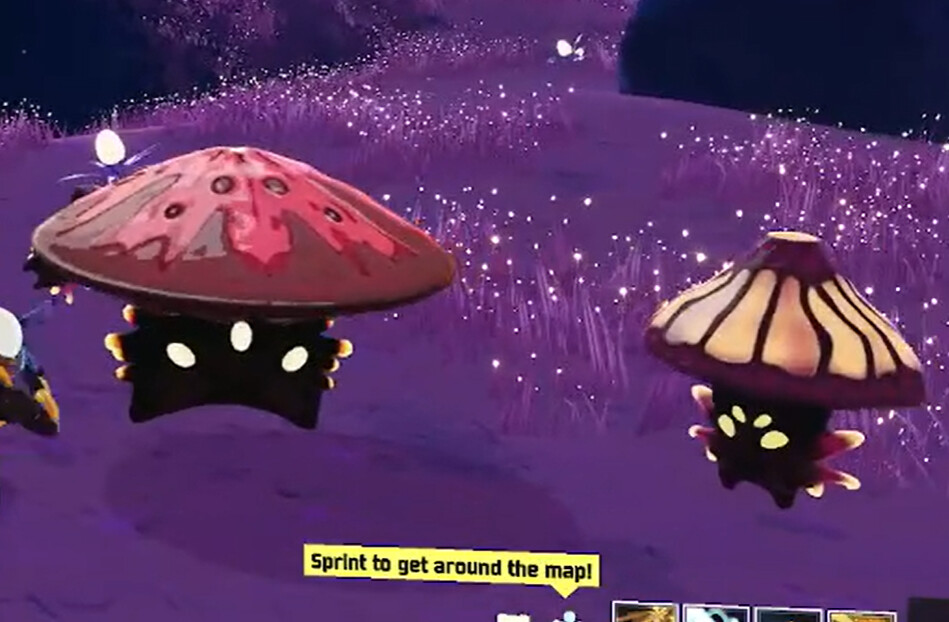 concepted a new mushroom creature from start to finish. This is it in game with the main mushroom enemy.