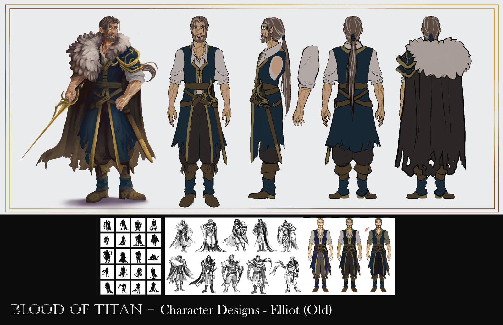 Blood Of Titan Character Turnarounds: Elliot (old)