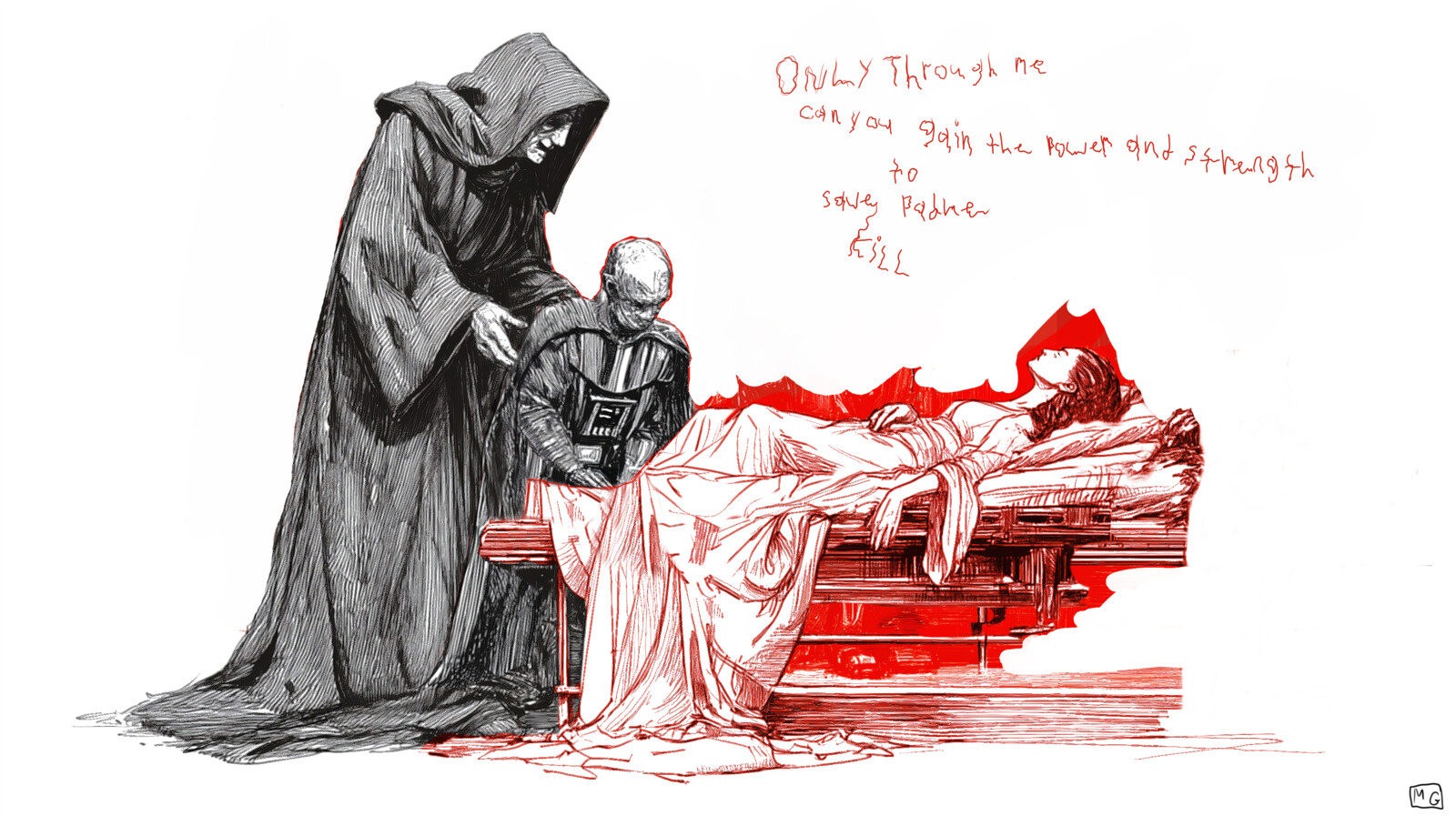 Star Wars - Palpatine and Vader With Padme