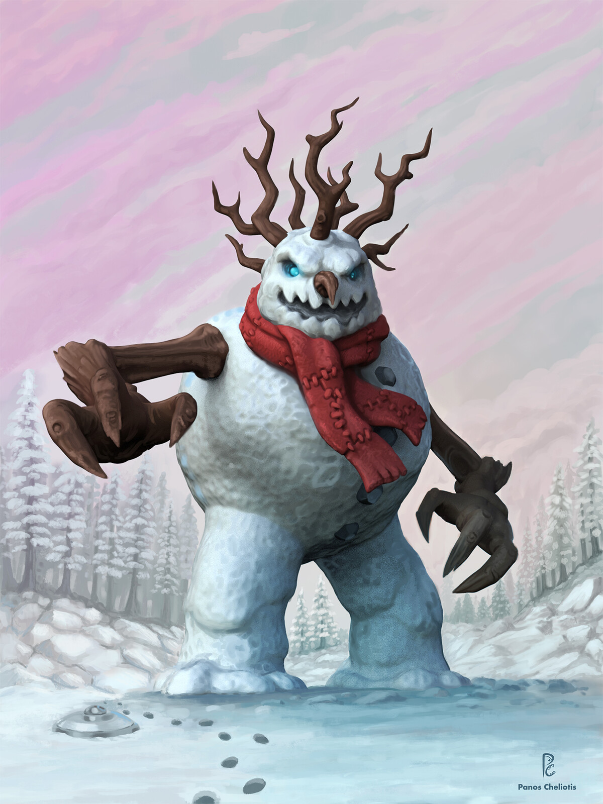 Painted over the 3d model for the final image. 