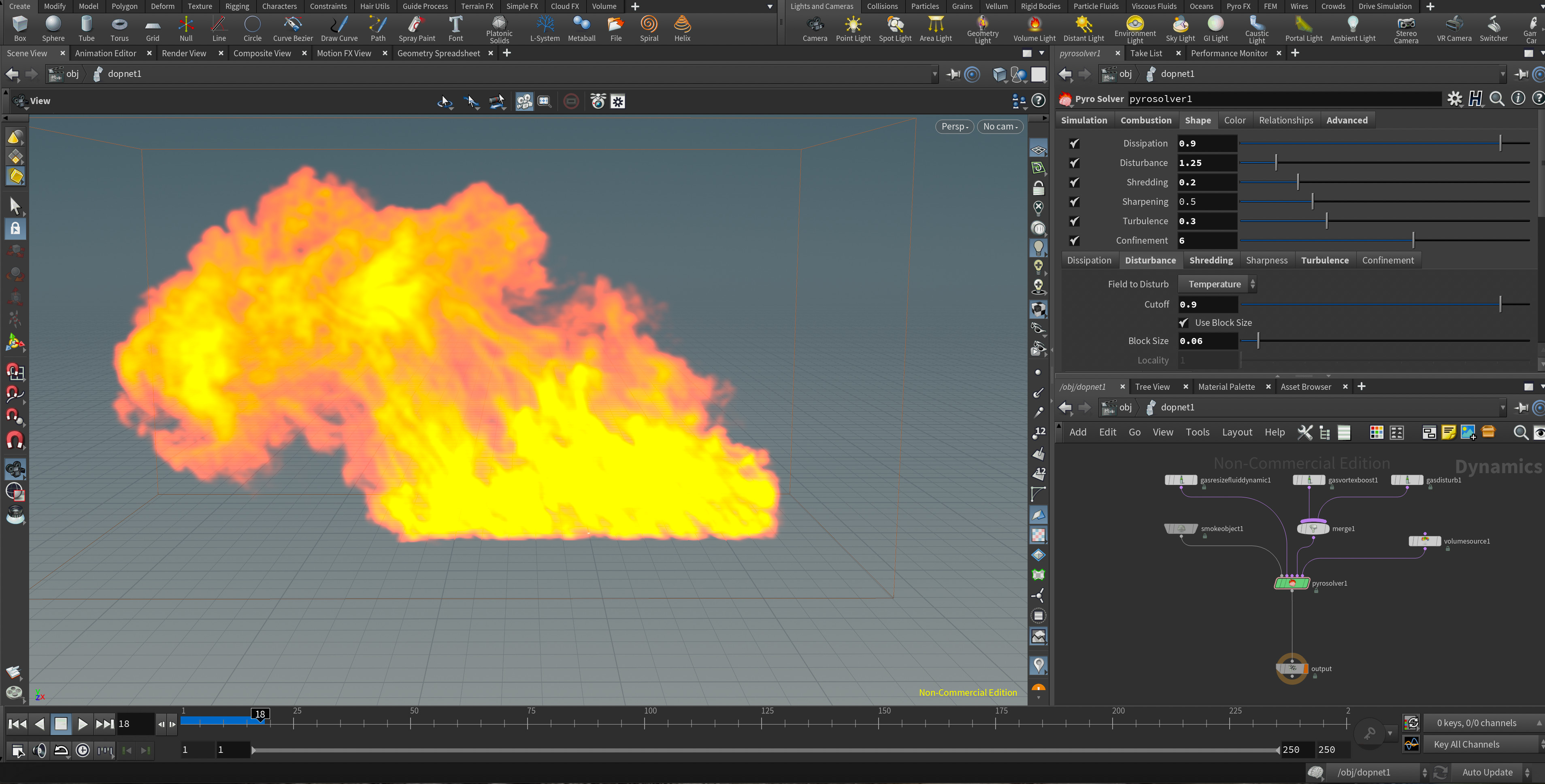I created a procedural fire effect for Design Home’s R&amp;D, enabling adjustable controls for dissipation, disturbance, shredding, sharpening, turbulence, and confinement to achieve versatile exterior fire visuals.