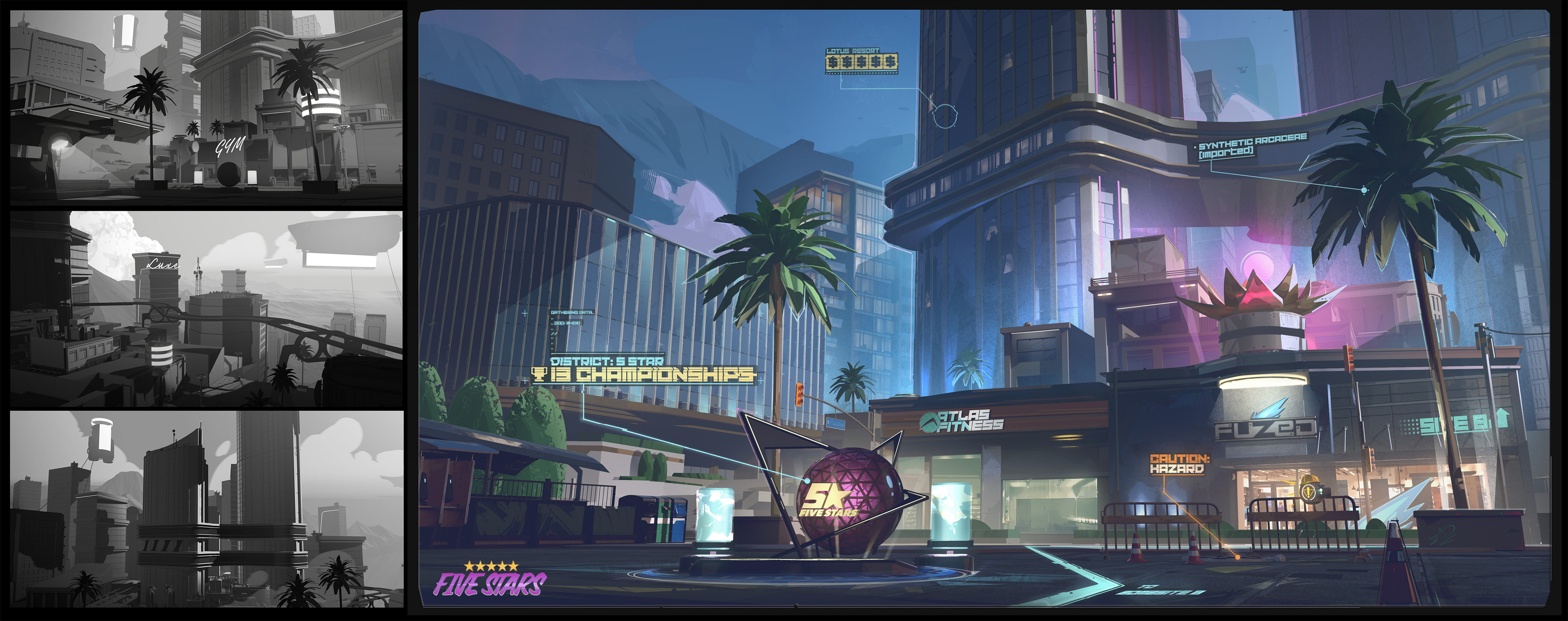 5 Stars comps and early mood painting.
