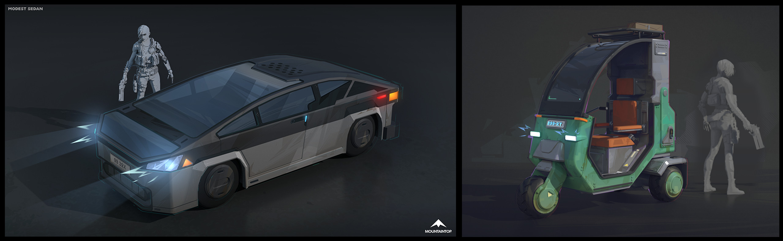 A few cover vehicles