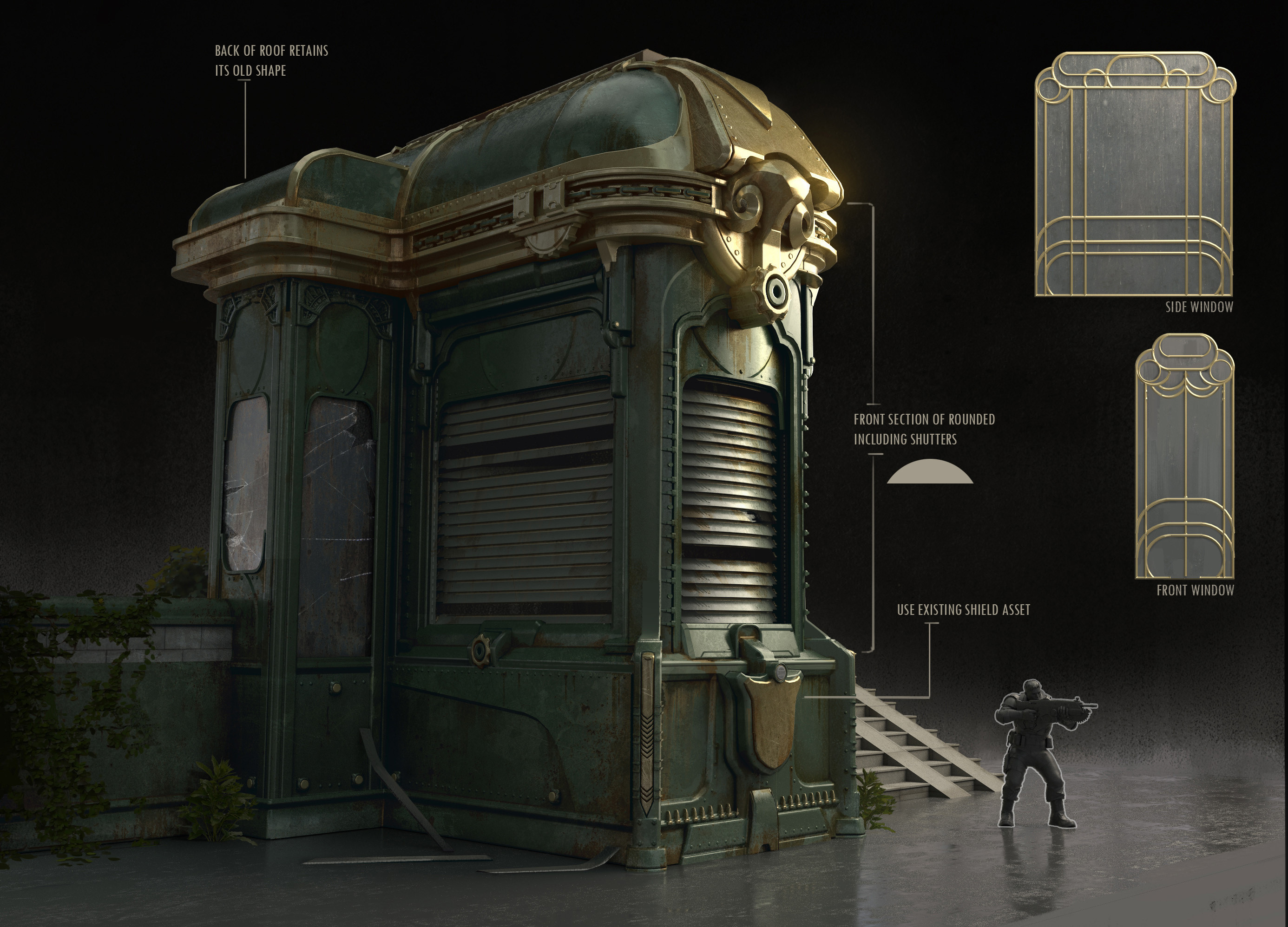 A guard tower design for the Gears 4 map Security.