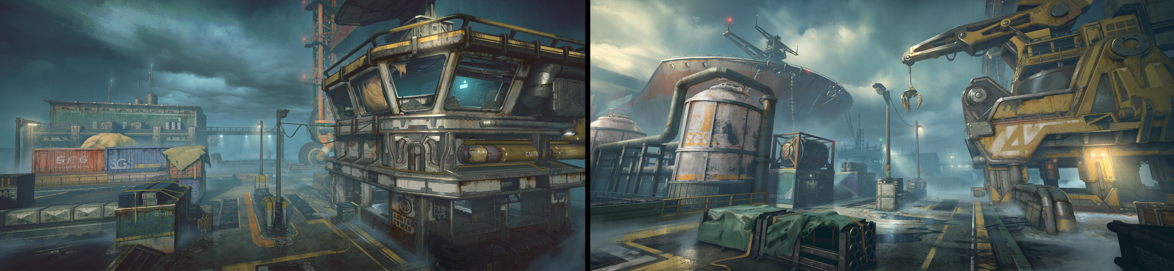 Two paintovers of the MP map HarbourHaze.