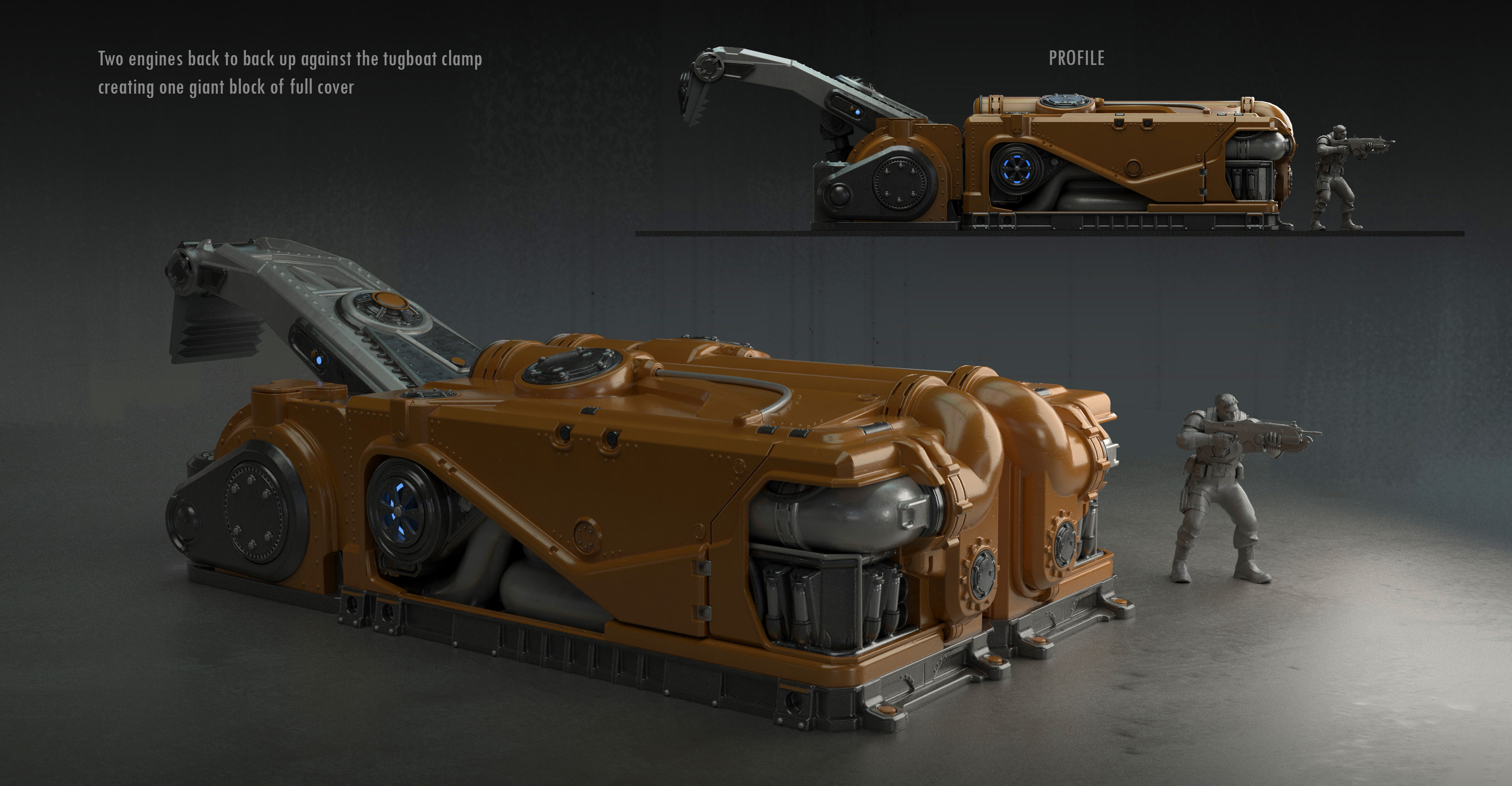 An example of how the cover props can combine to create a larger piece for the design team to use.