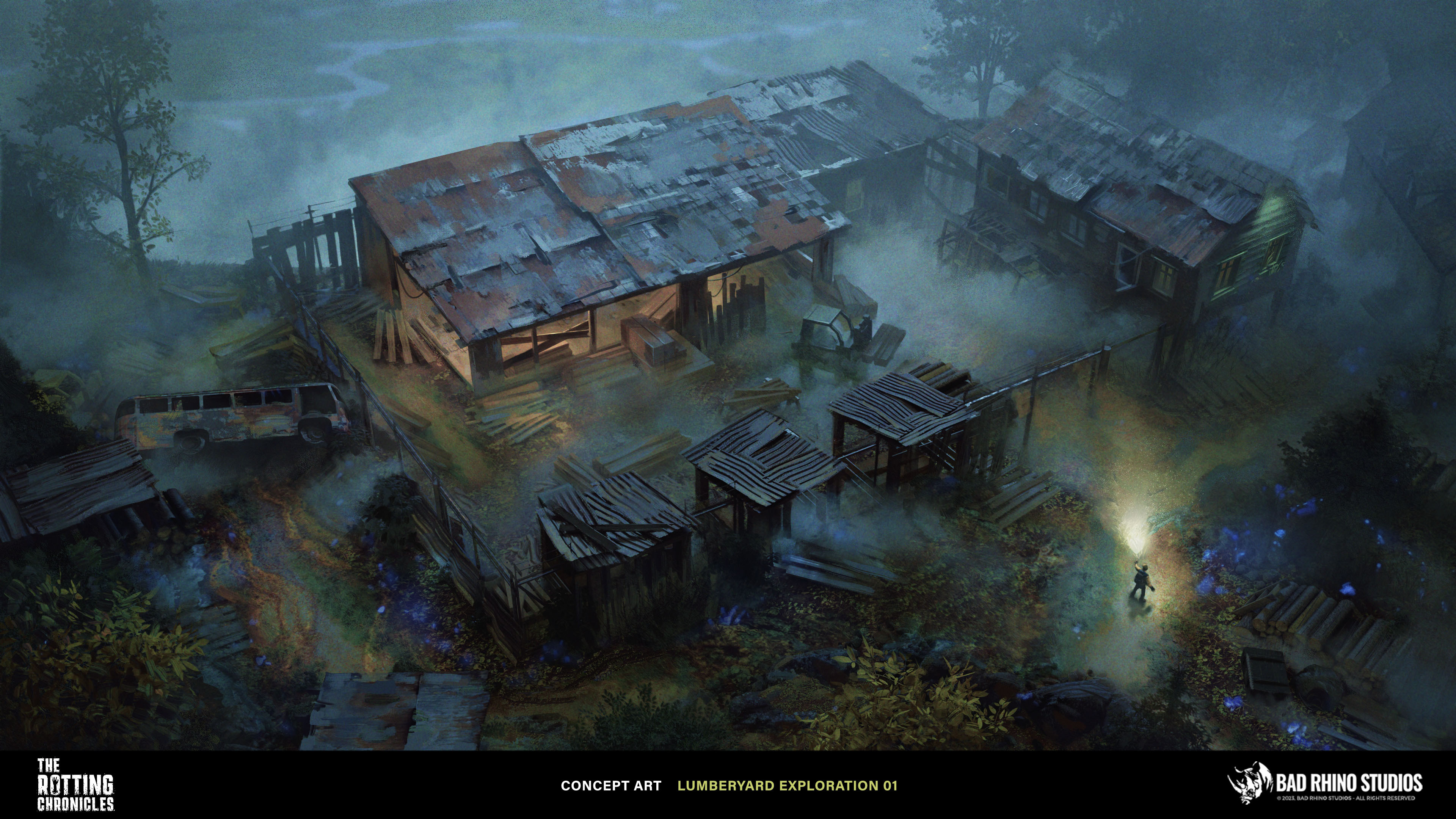 Lumberyard concept art. Key concept art to get the mood and feel of the second area.