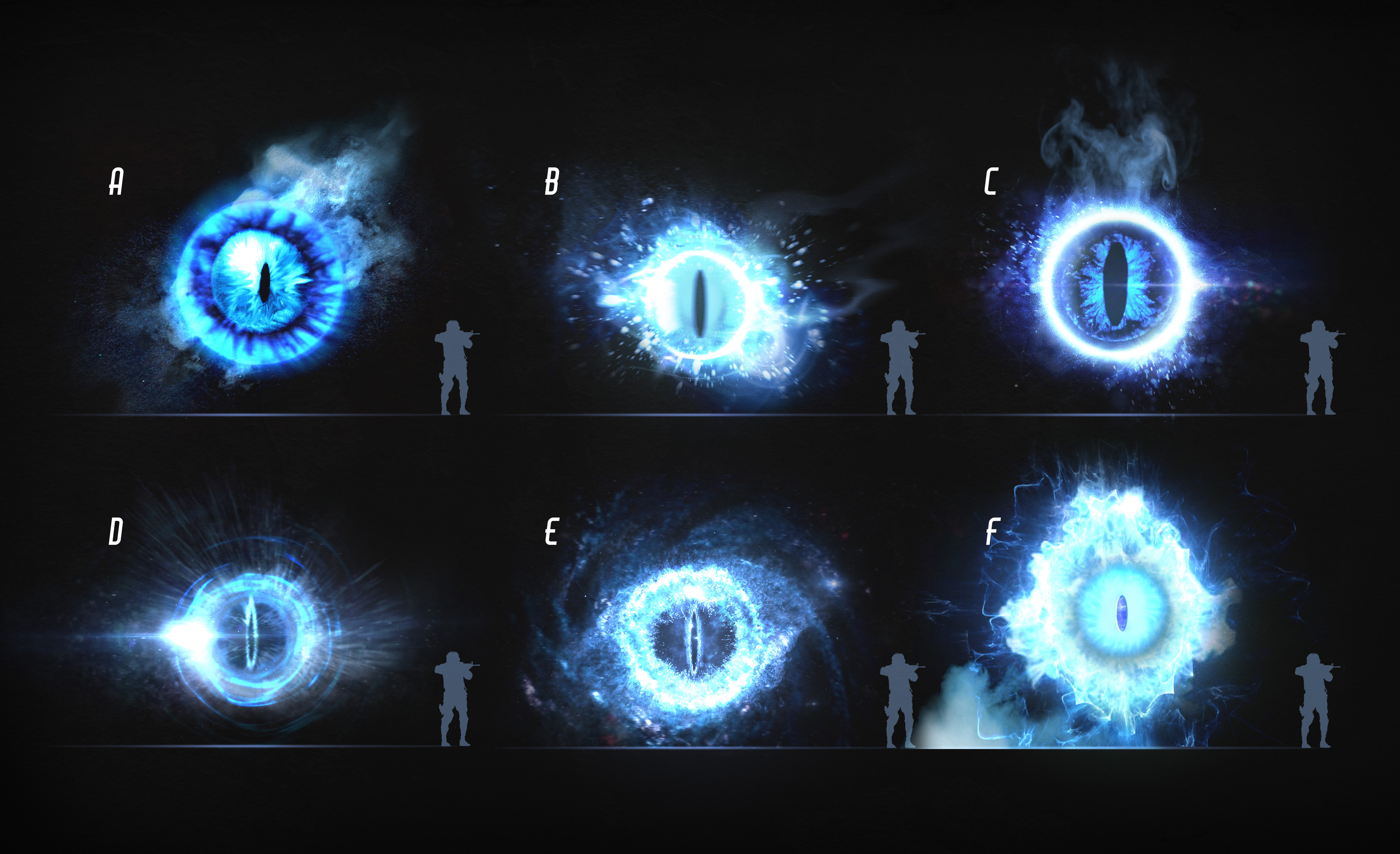 I believe these were for BO3 zombies. The eye was an environmental hazard in one of the zombies maps. Initial sketches for those.