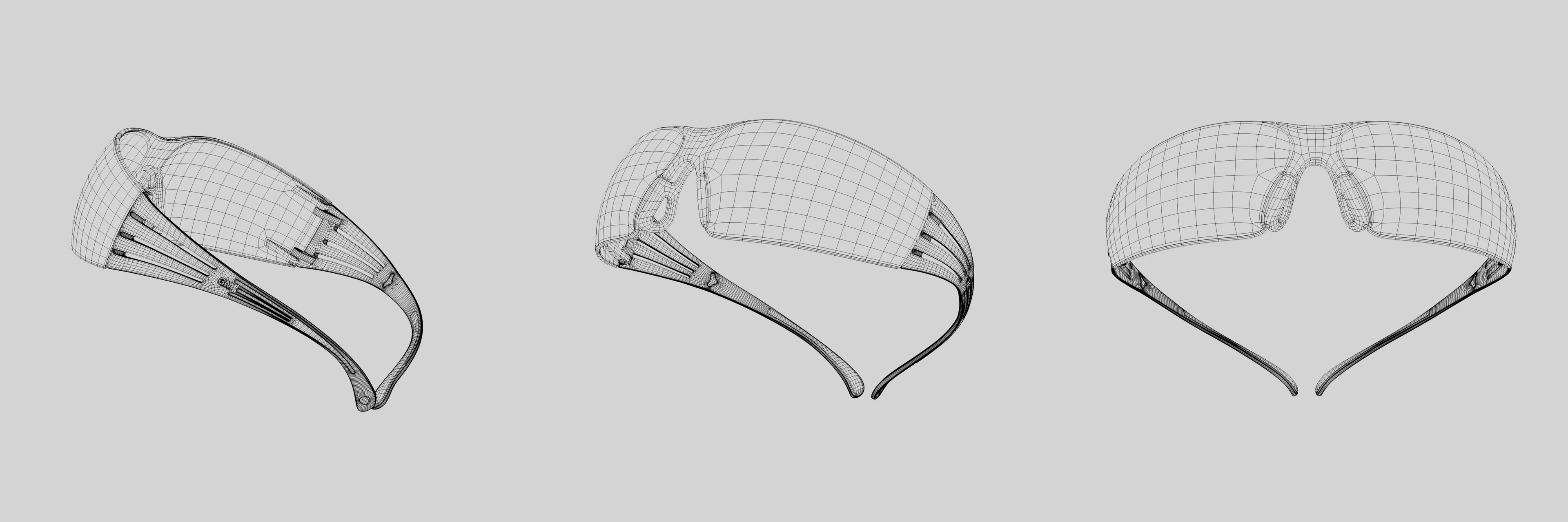 3M 400 Safety Glasses - Wireframe