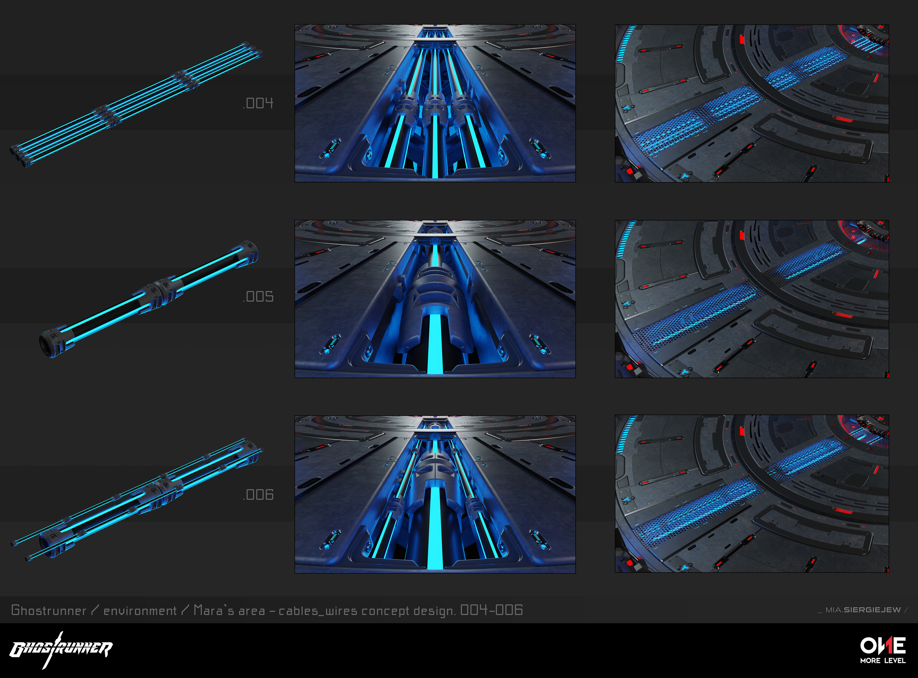 Massive cables/wires from hit boxes to arena center.