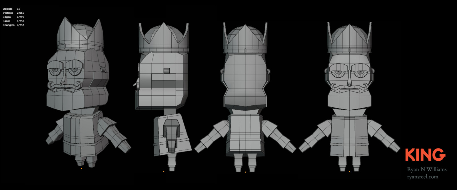 King Modeled in Blender