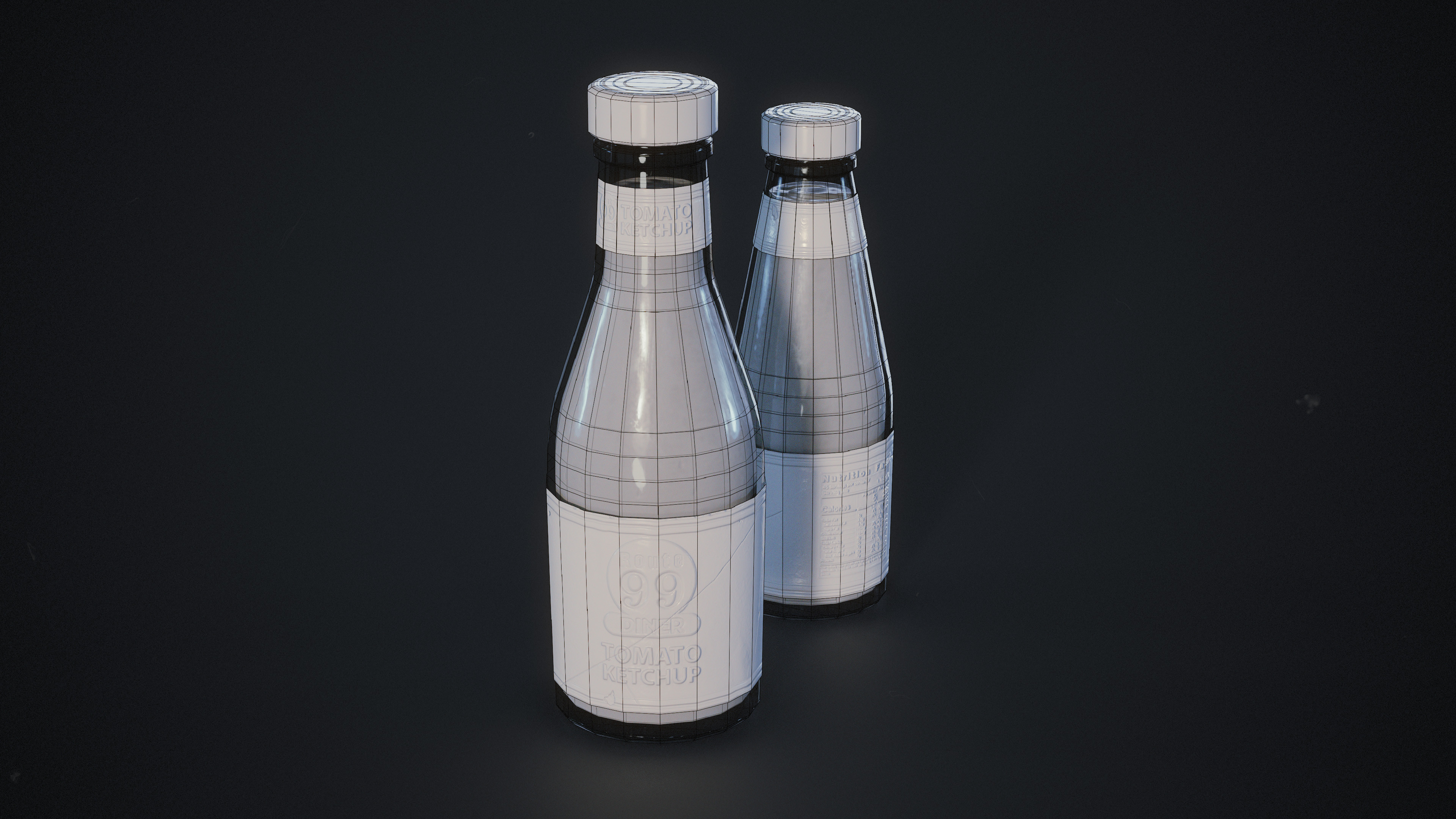Ketchup Bottle - 1,736 tris
Mustard Bottle - 1,448 tris