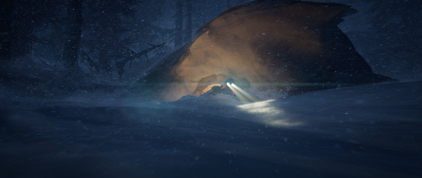 Winter Lodge. Responsible for environment snow texturing, look development and microdressing/scattering to blend in.