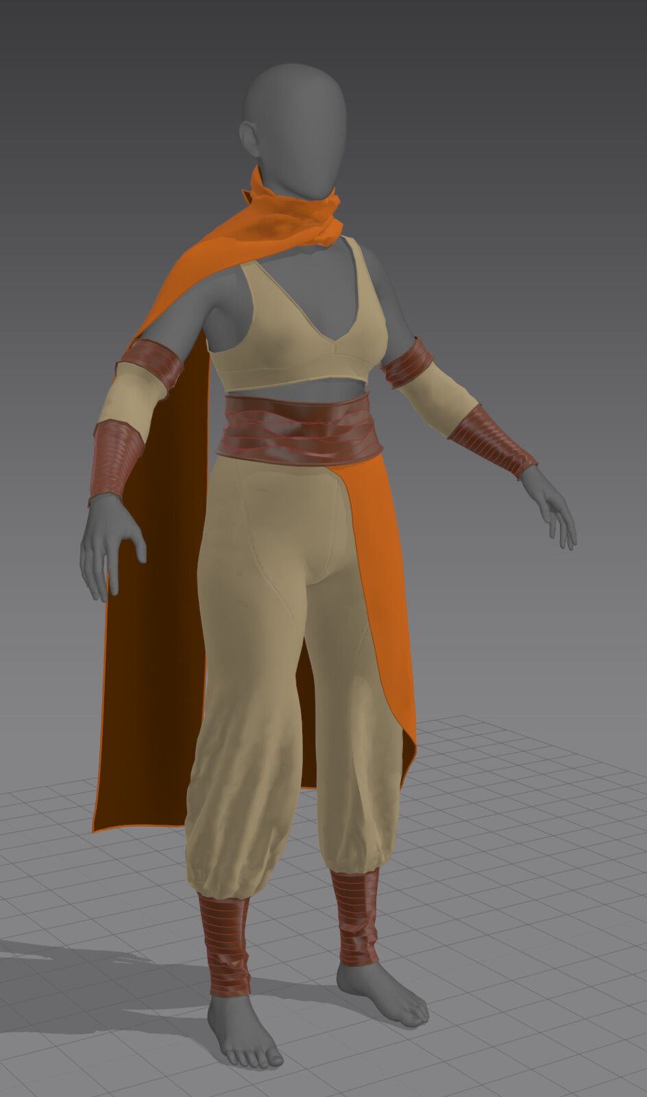 Marvelous Designer. Pinning a scarf and wrapping it around the character's neck was quite a challenge!