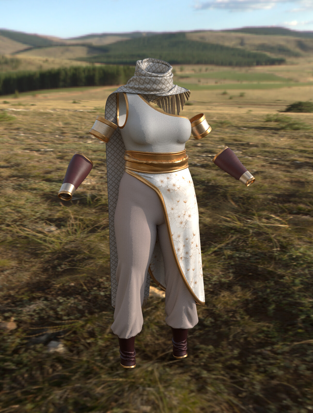 Substance Painter. Exploring different color motifs for the pants.