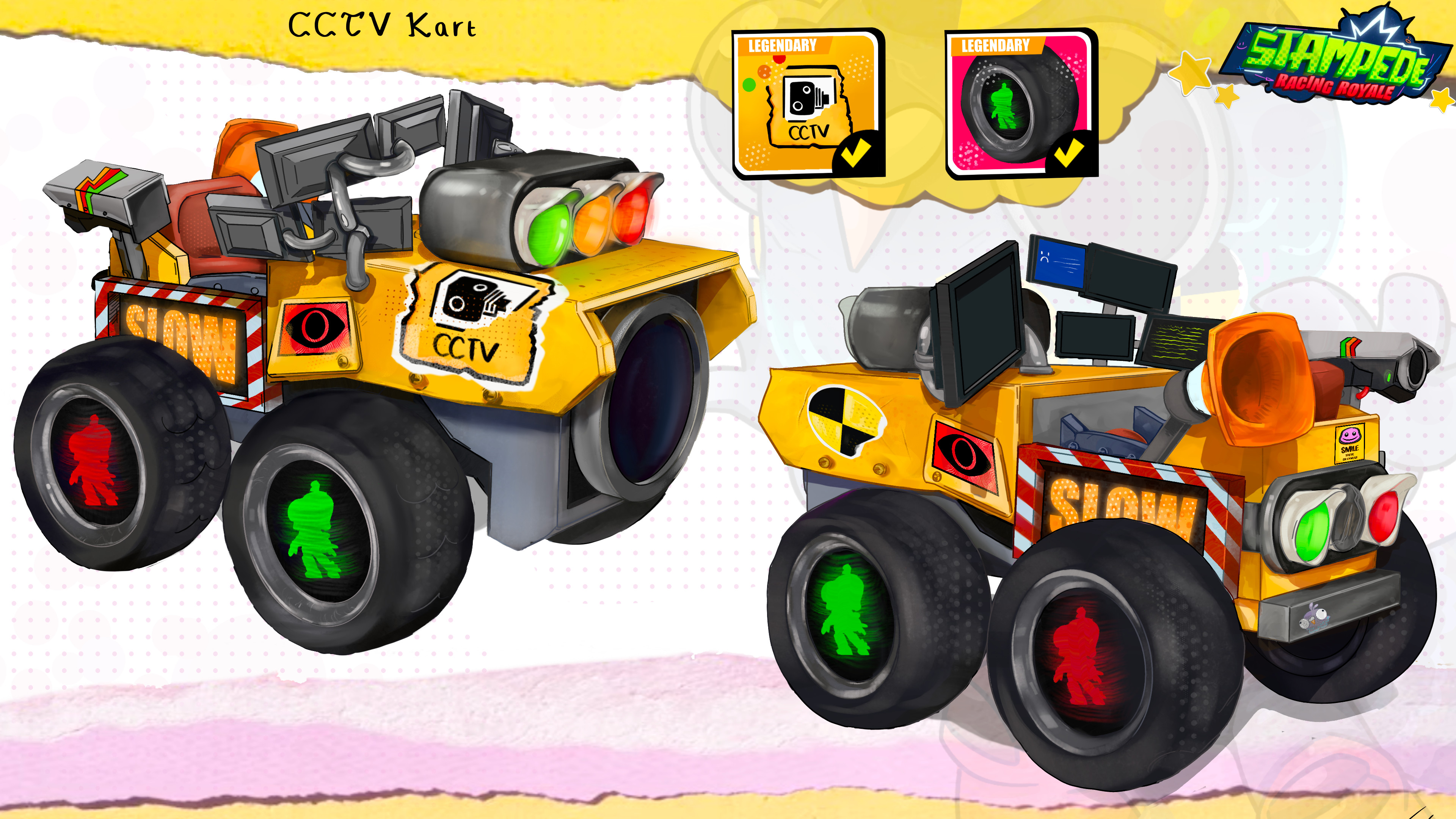 Three quarter views of the final Kart design