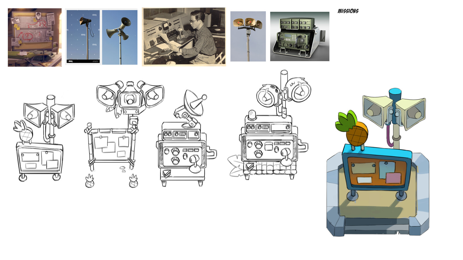 Concept sketches for Bulletin Board