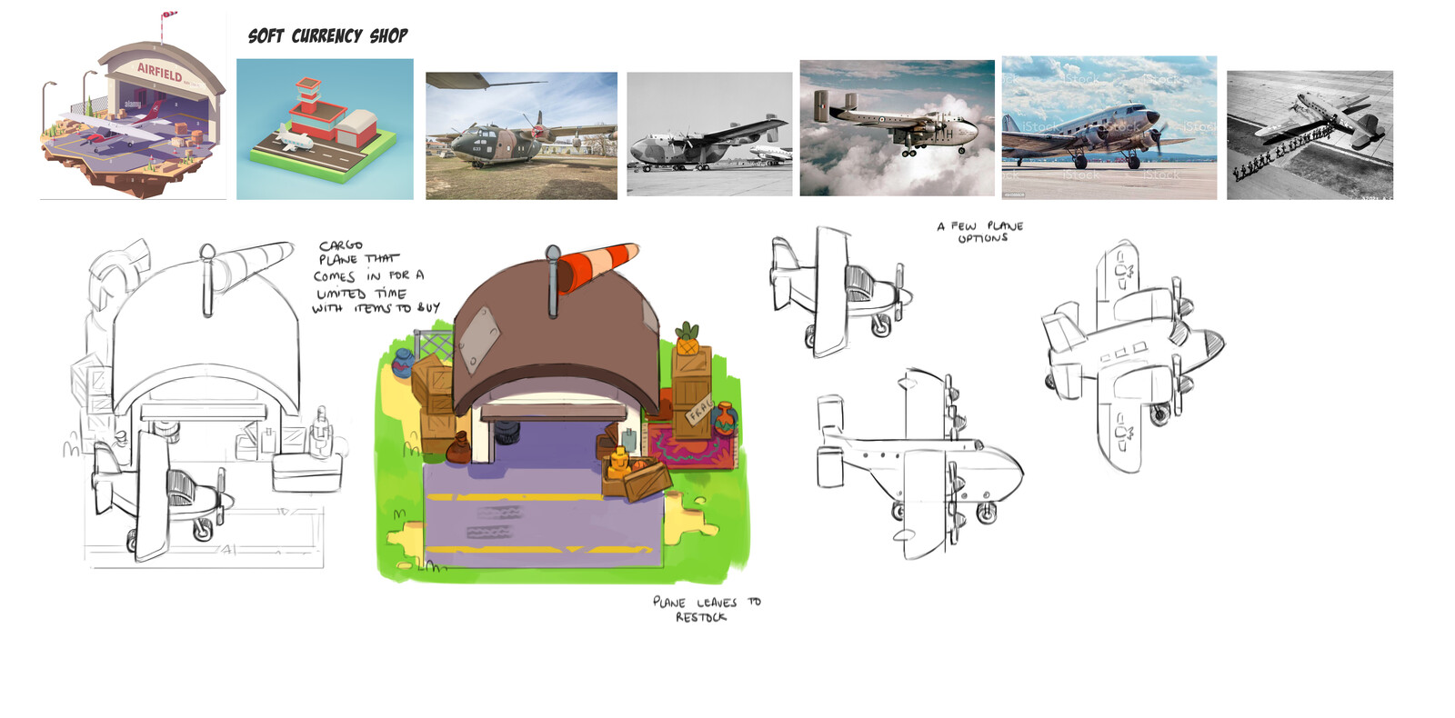 Concept Sketches for Soft Currency Shop