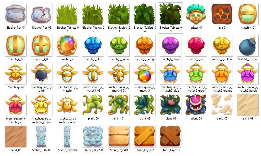 set of item renders