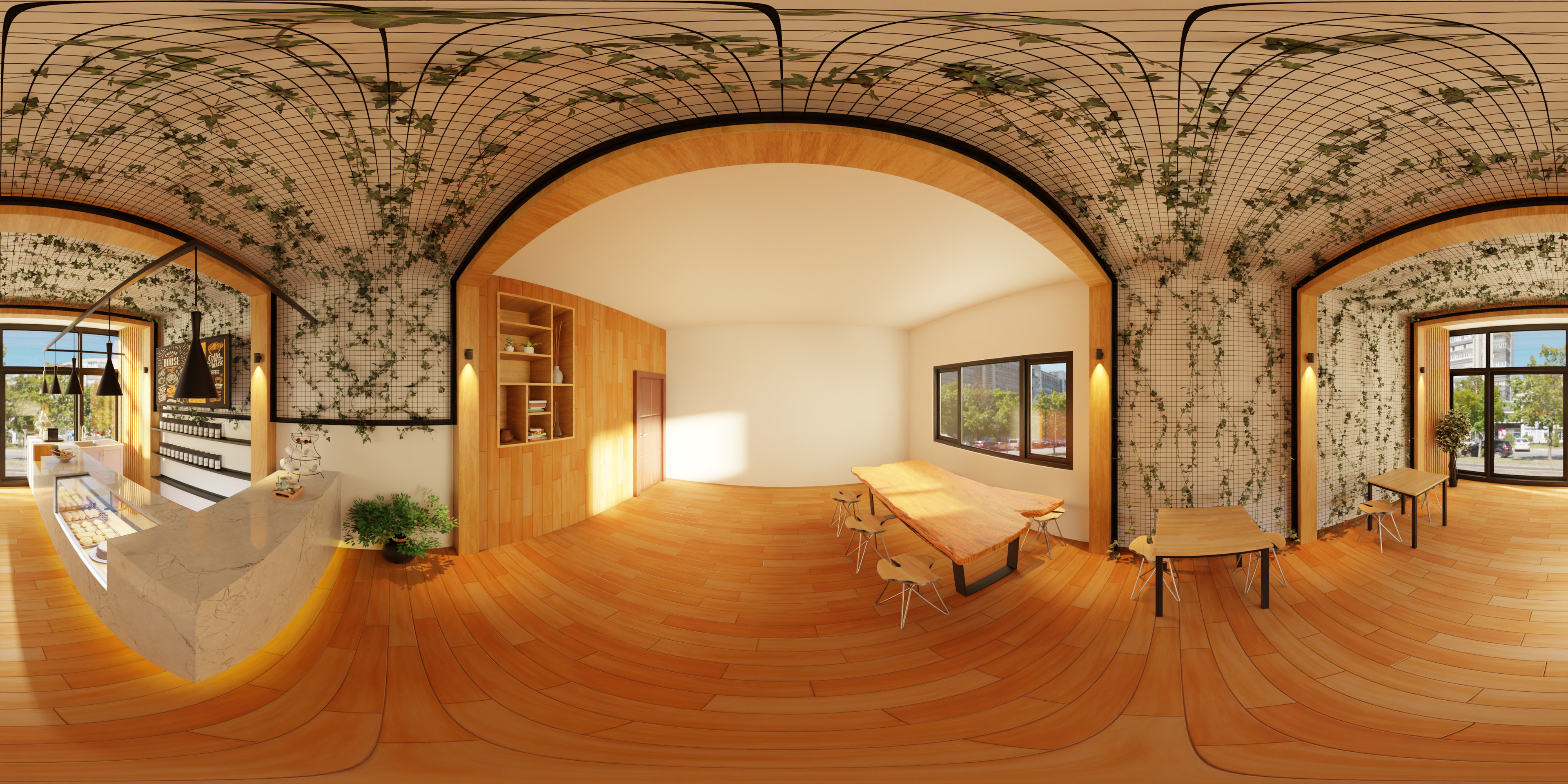 360 interior panorama as reflection map rendered in Blender