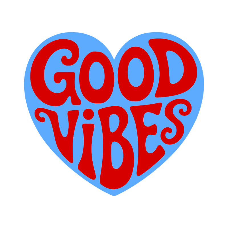 Good Vibes Heart Shape Text