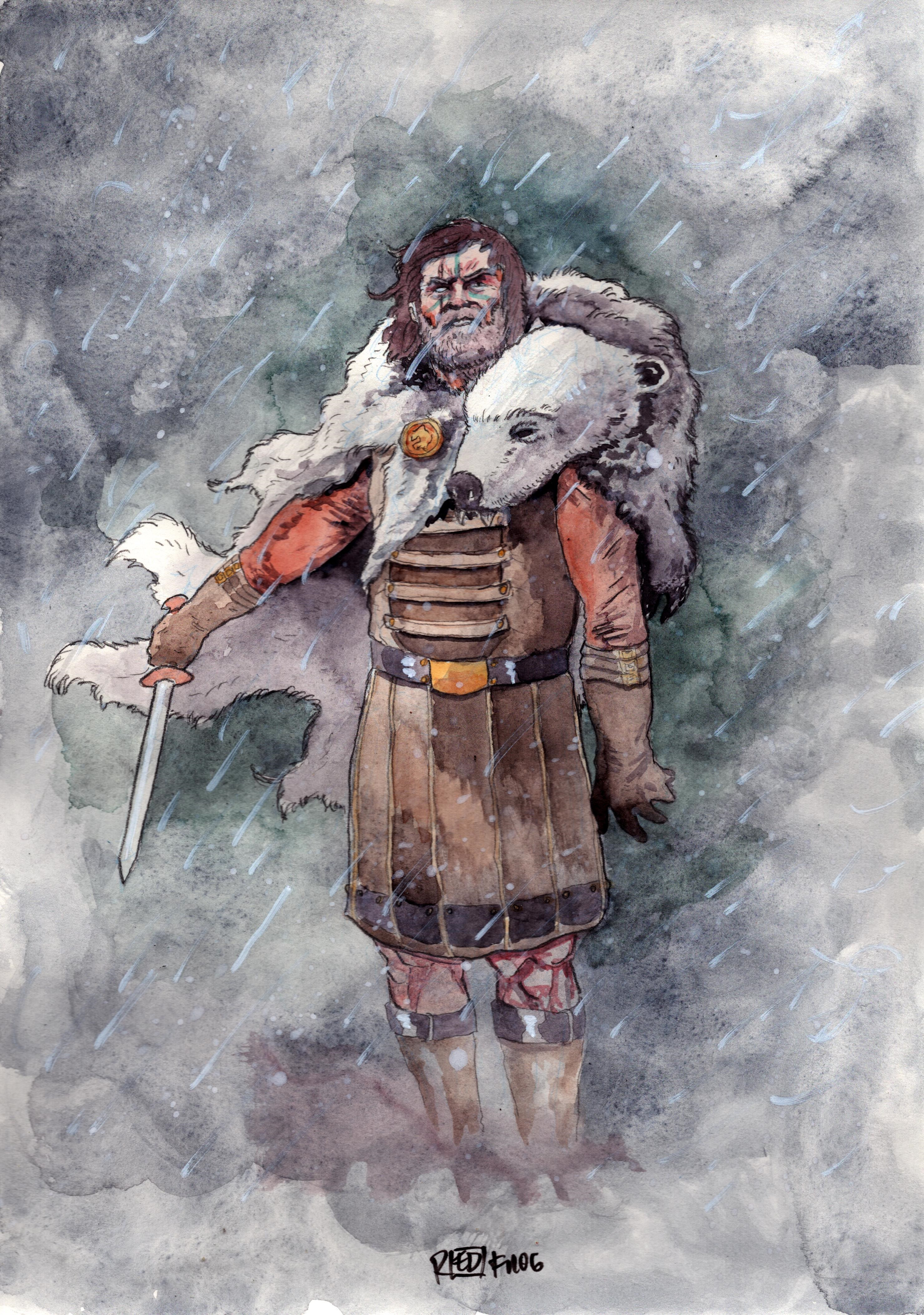 Gouache and ink on paper. 