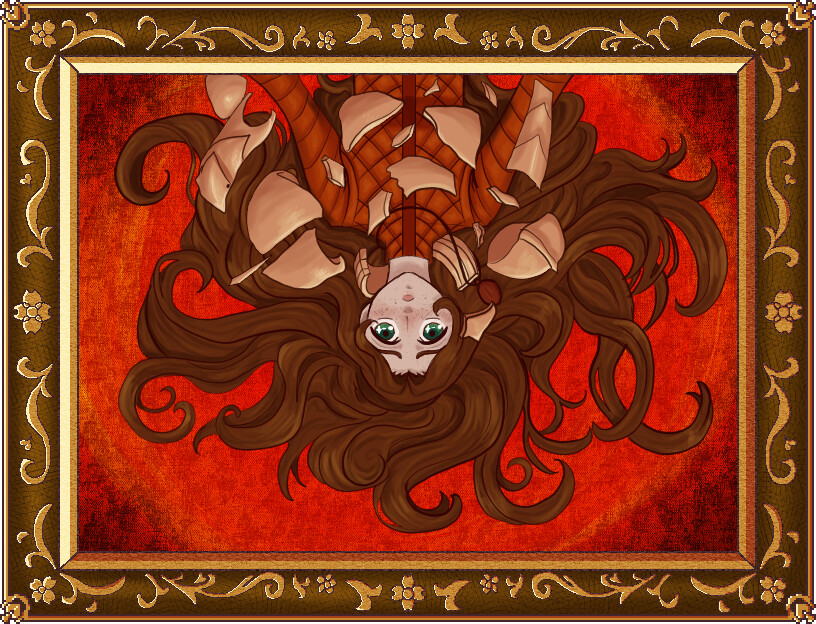 Panel 2 depicting Maybell's "game over" sequence, featuring her armour shattering.