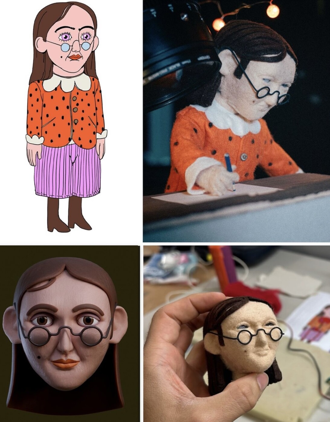 Concept Art by Raman Djafari next to the final puppetbuild