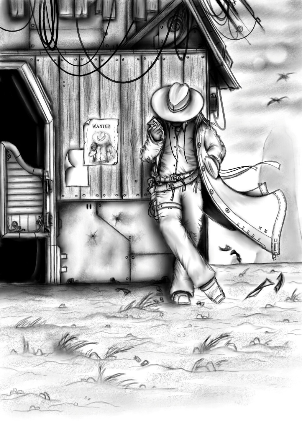 Wild West fantasy sketch 1c