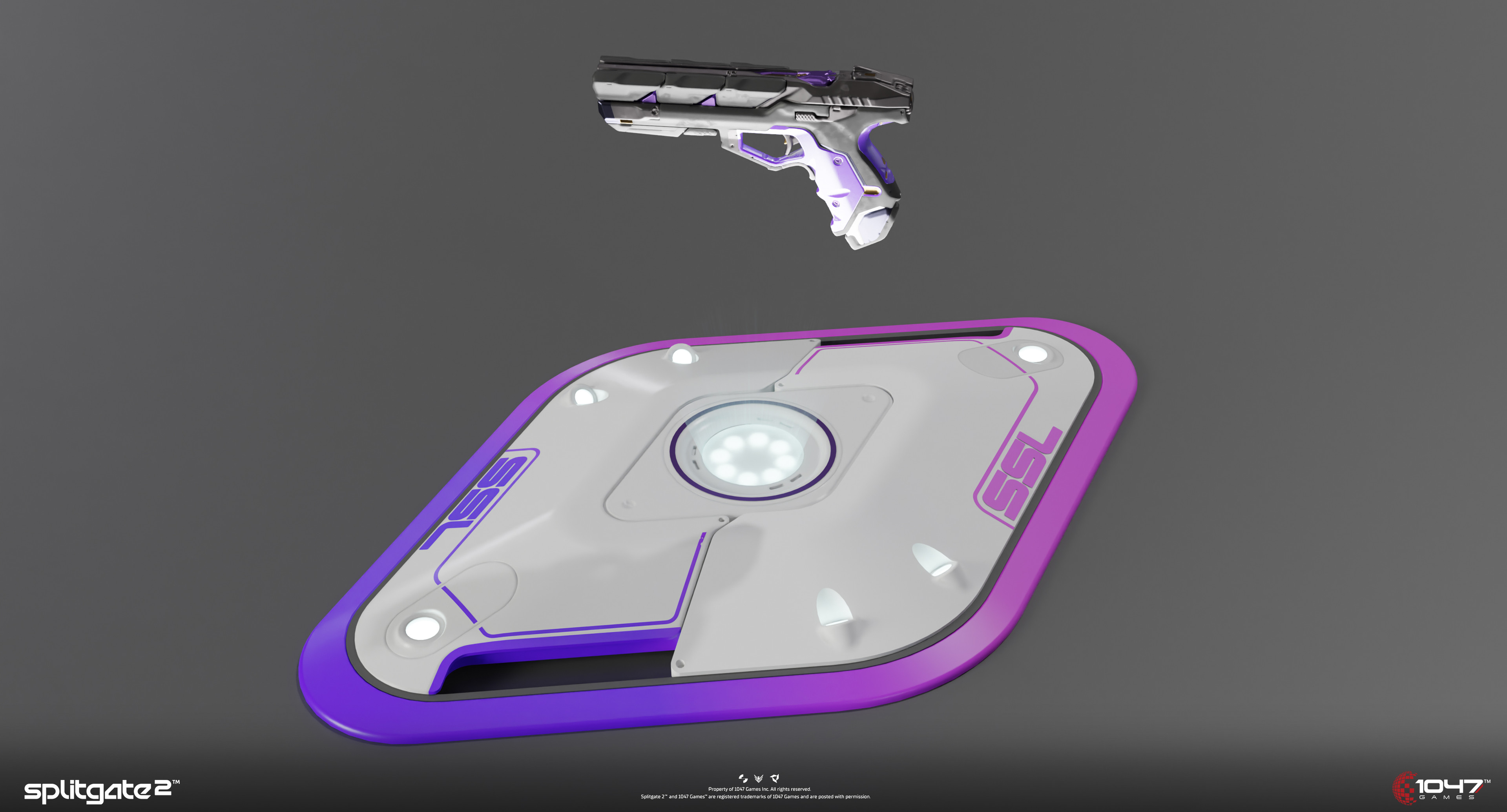 I did the concept for the weapon pickup base. Weapon model is not done by me.