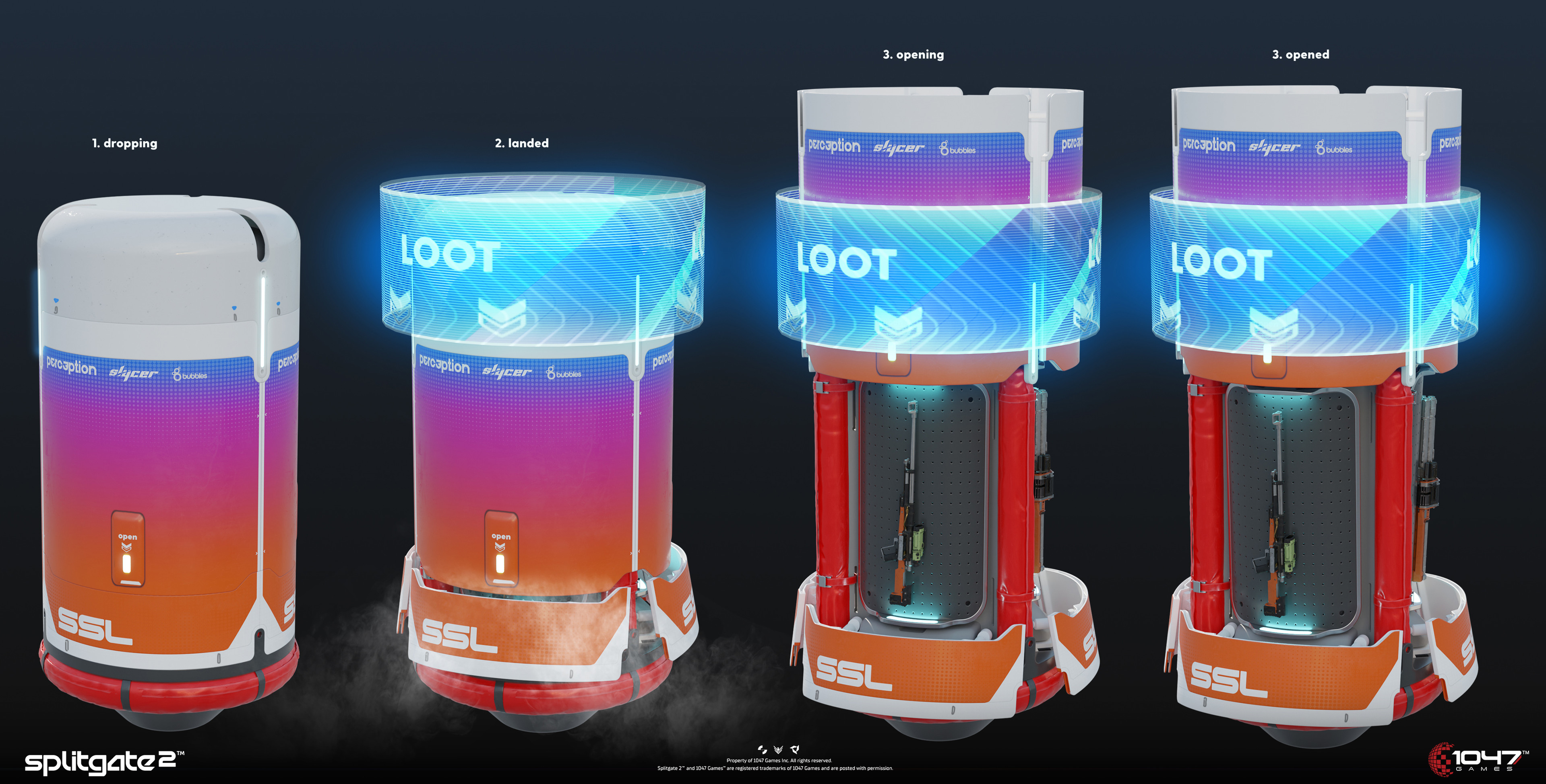 Lootdrop concept. This one was quite tricky as it had a lot of gameplay constraints.