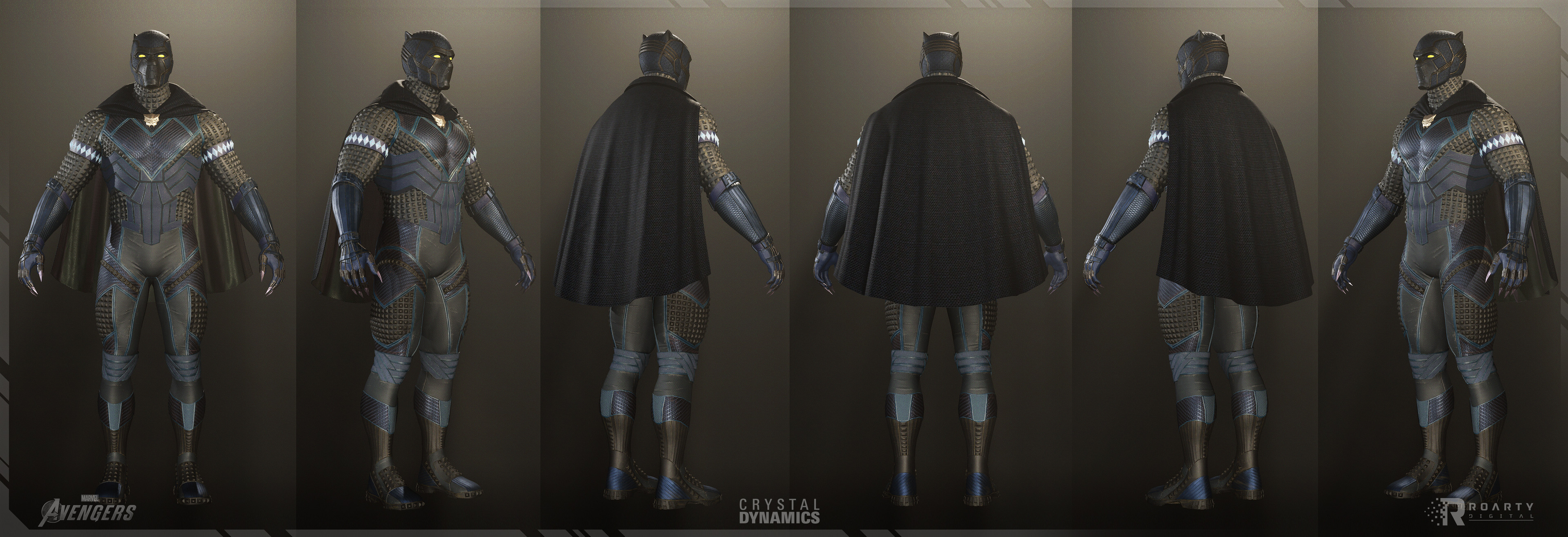 I worked on the HP for torso, arms and legs, I had to re-do these areas from a model from another artist. I also built the LP/UV/Bakes/Textures/Surface and engine integration for this character.