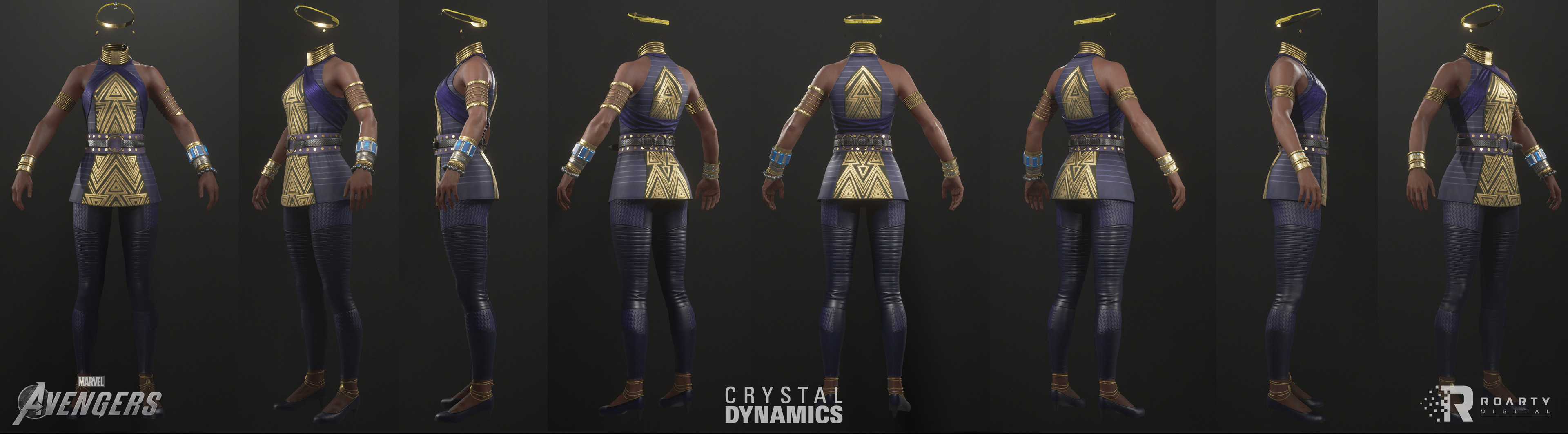 I created the LP/UV/Bakes/Textures/Surface and engine integration for Shuri. HP by my great friend Abraão Araújo.