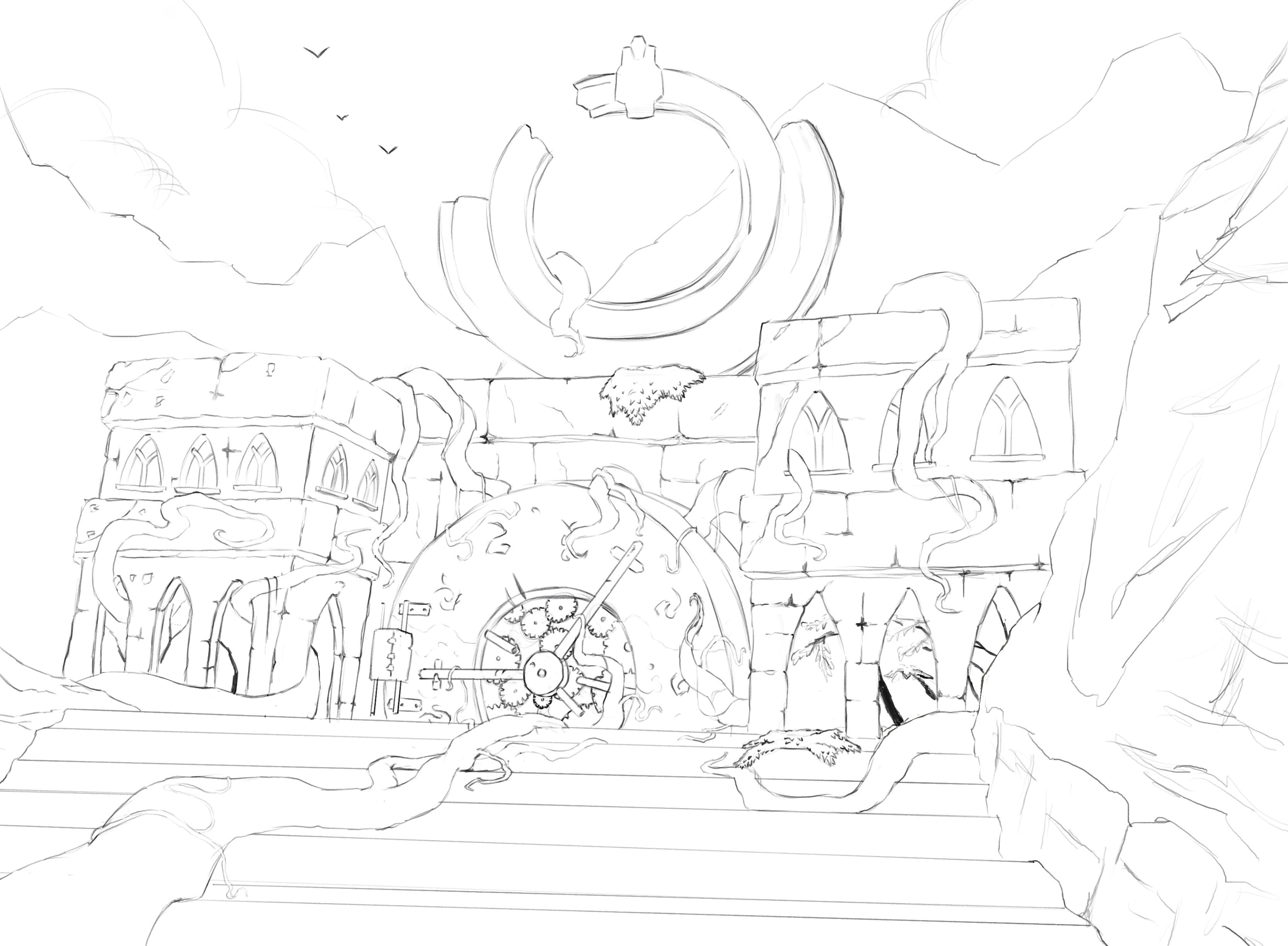 Drawing
Not much changed at this stage, just some more detailing towards the focal point.