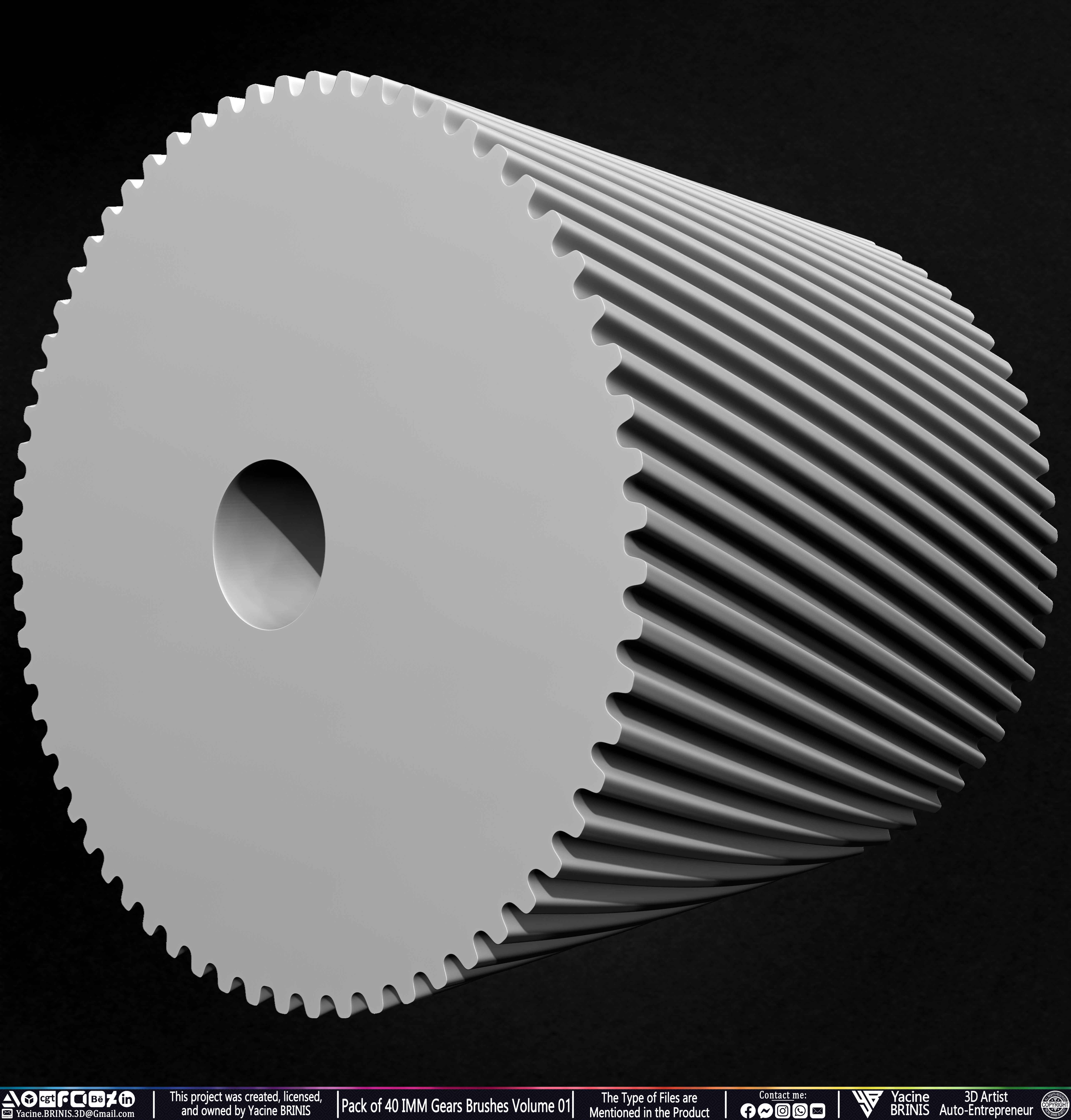 Pack of 40 IMM Gears Brushes and Kitbash Volume 01 Sculpted by Yacine BRINIS Set 034