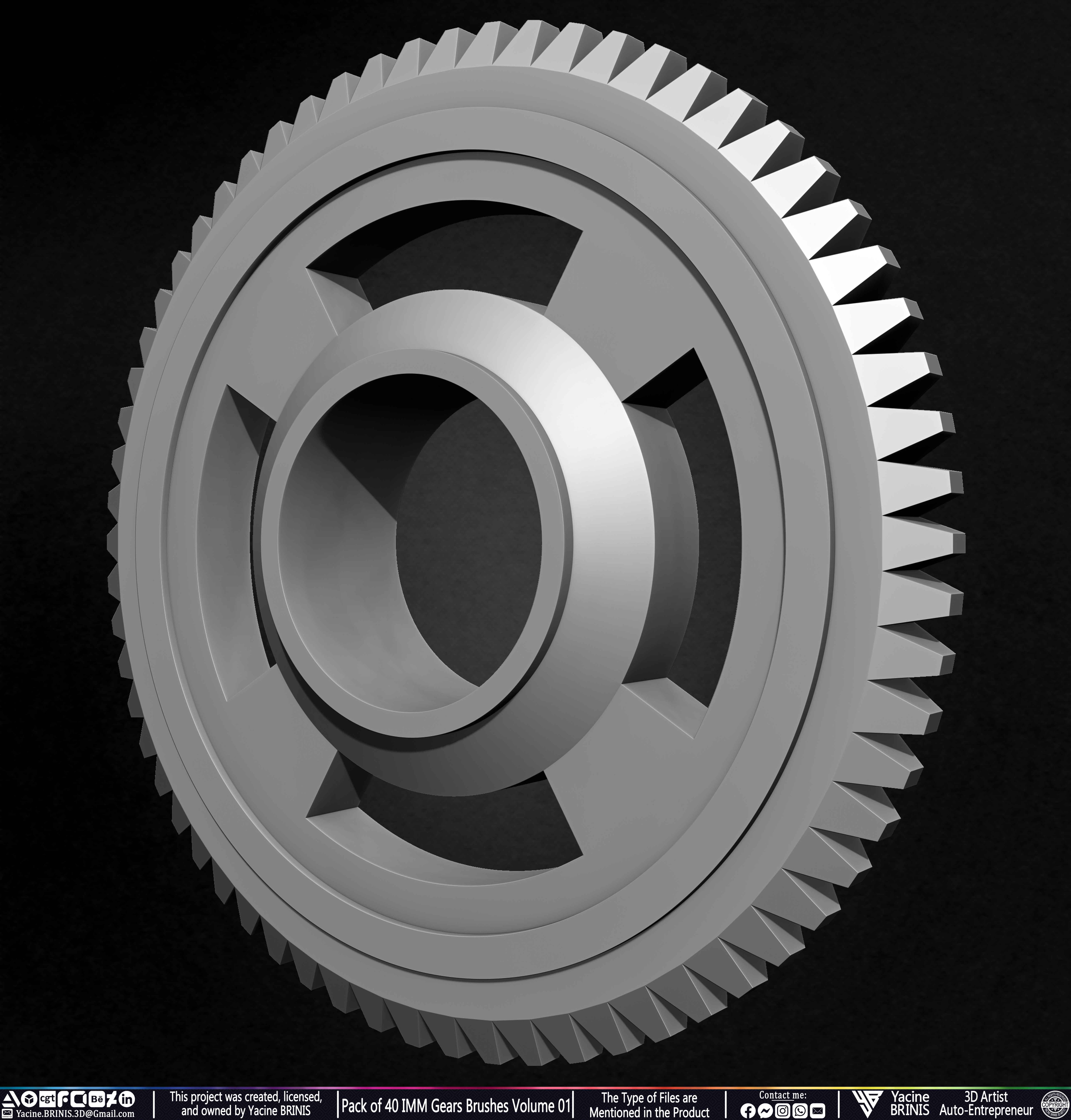 Pack of 40 IMM Gears Brushes and Kitbash Volume 01 Sculpted by Yacine BRINIS Set 039