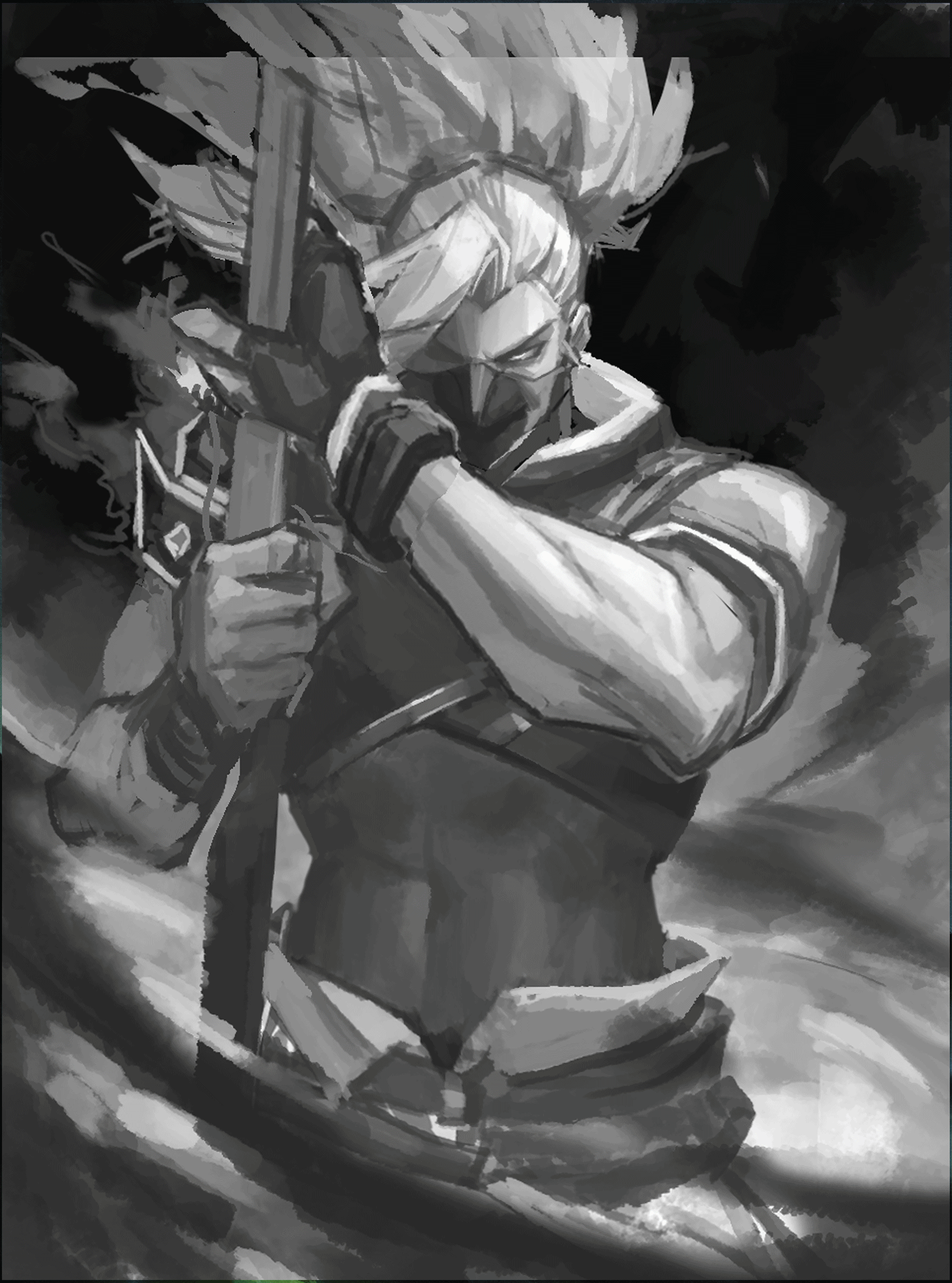 ArtStation - LOL墨之影亚索同人Inkshadow Yasuo fanart