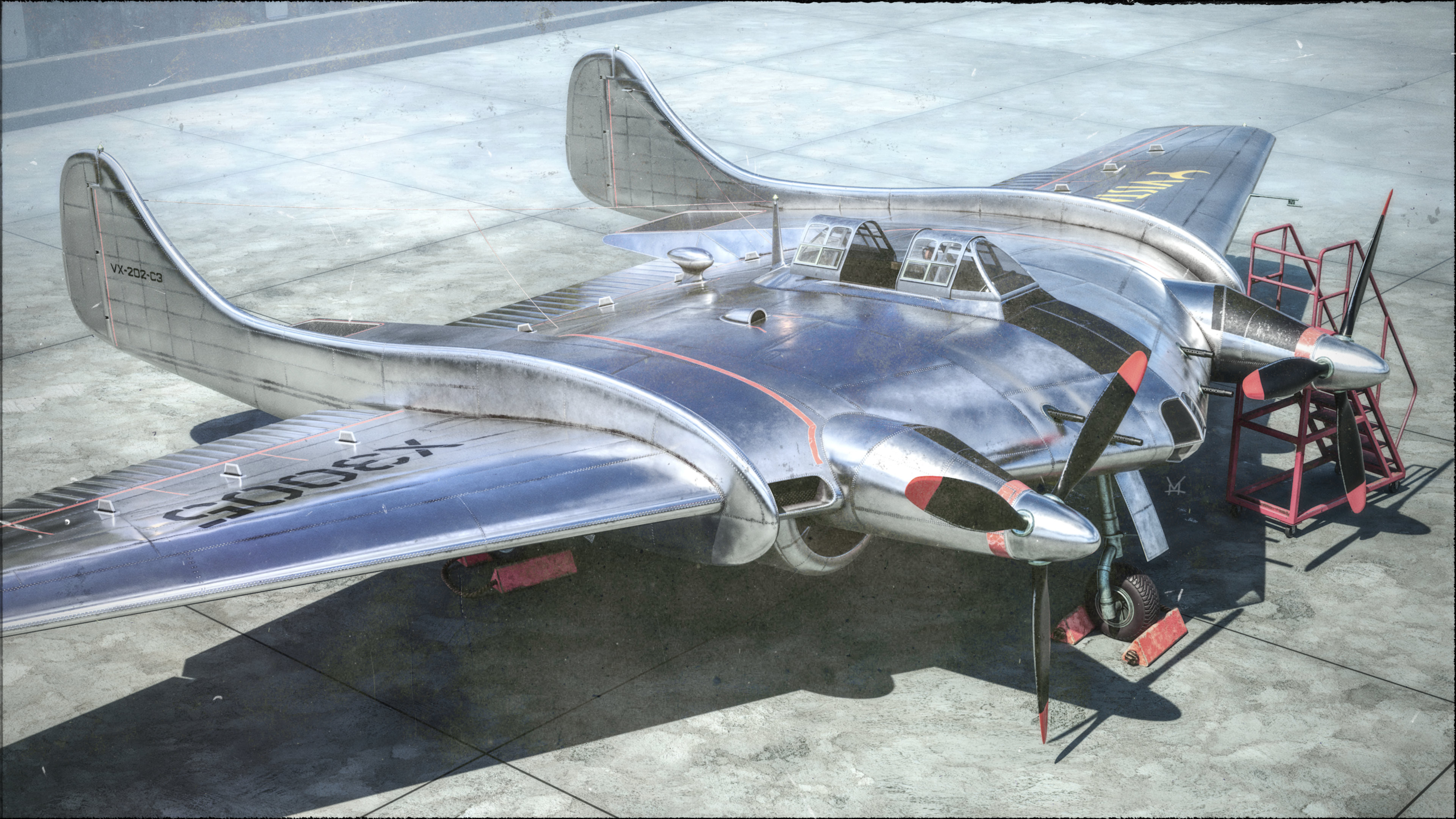One of the 202 Thunderhead prototypes on the apron at Vistalux's design facility.