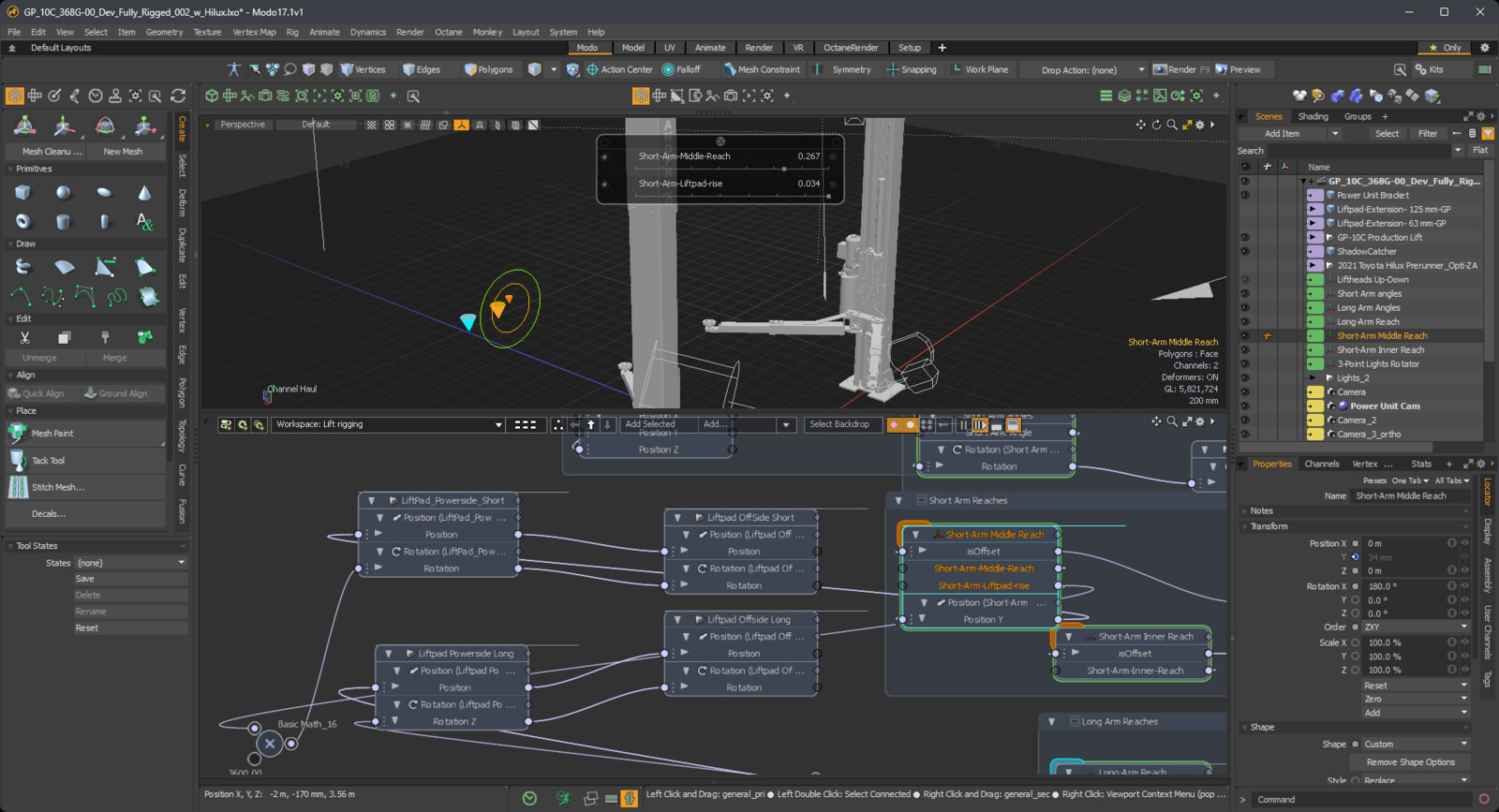 Back-of-house screengrab of Schematic Node Graph of rigging - what I call "rigging sausages" captured as meta-documentation of the process.