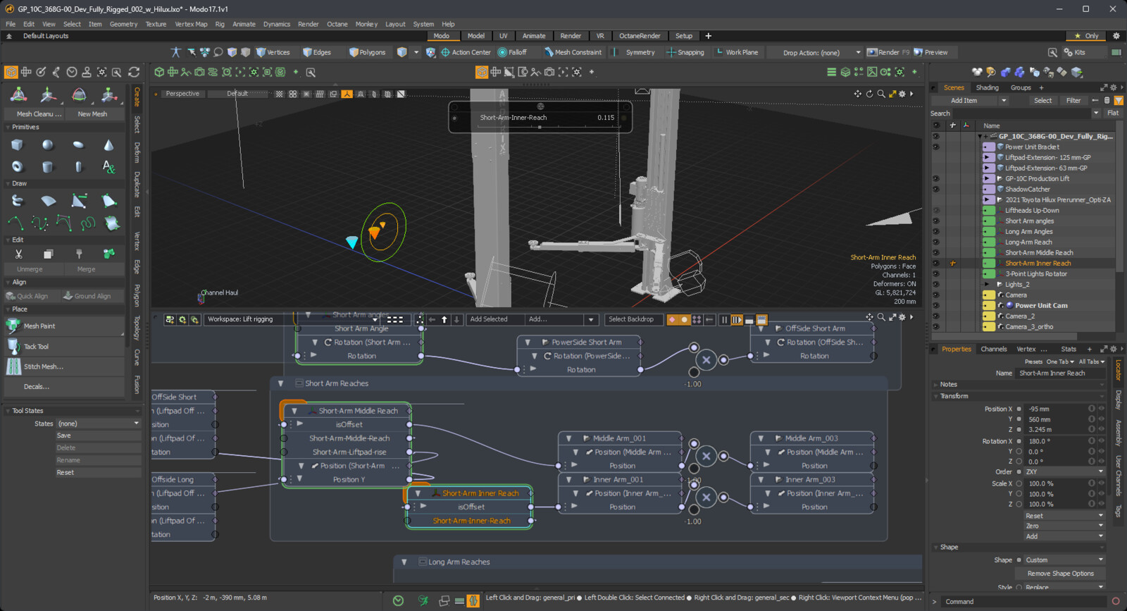 Back-of-house screengrab of Schematic Node Graph of rigging - what I call "rigging sausages" captured as meta-documentation of the process.