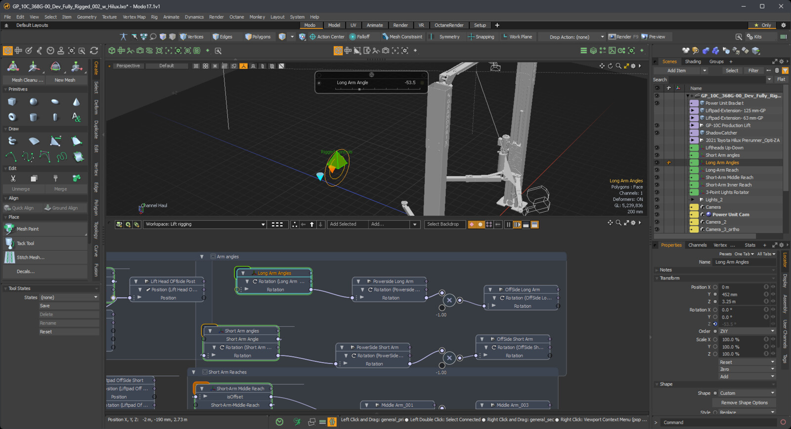 Back-of-house screengrab of Schematic Node Graph of rigging - what I call "rigging sausages" captured as meta-documentation of the process.