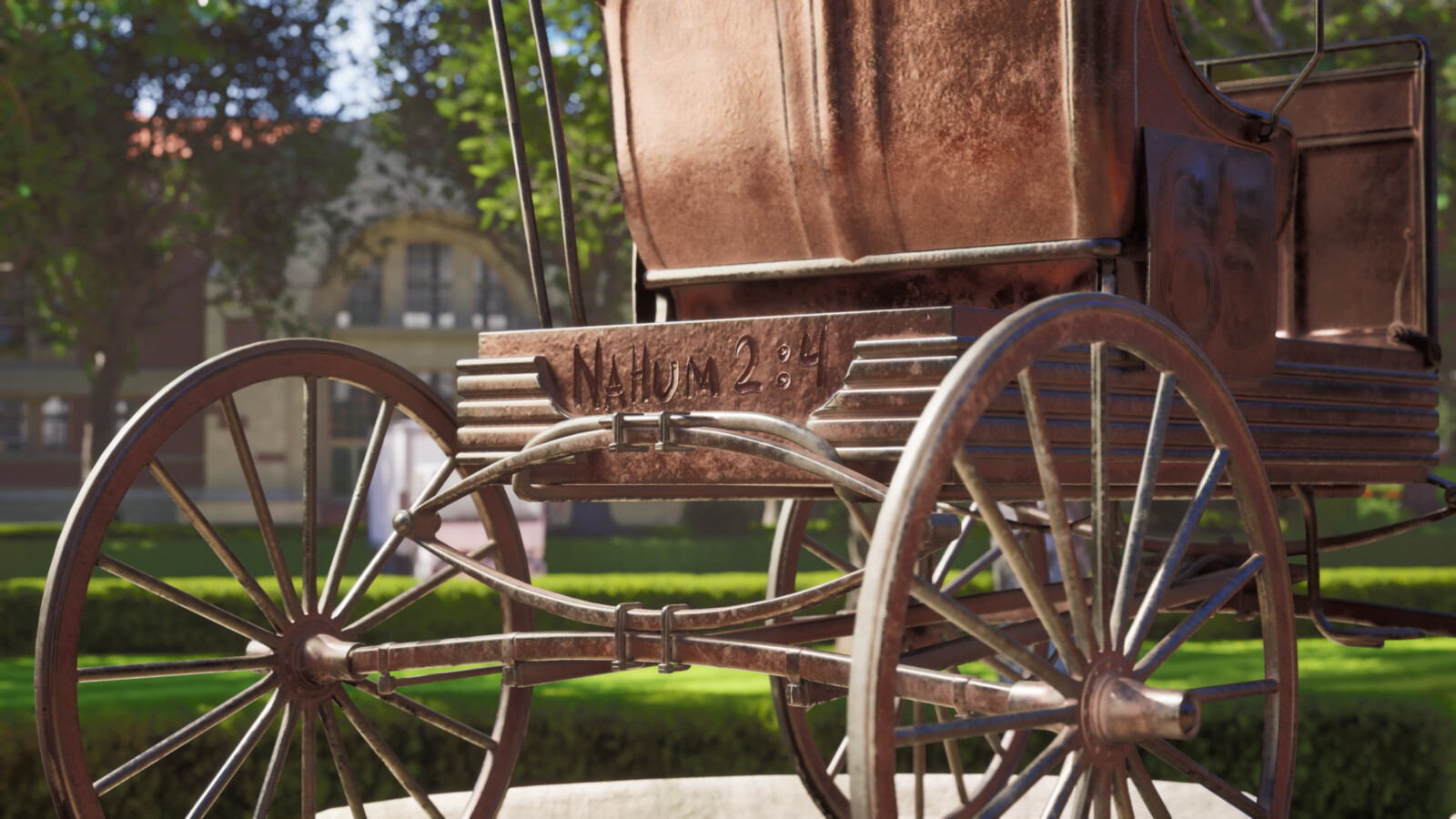 Historic Redville Propellor-powered Horse-drawn Carriage Bronze Sculpture
