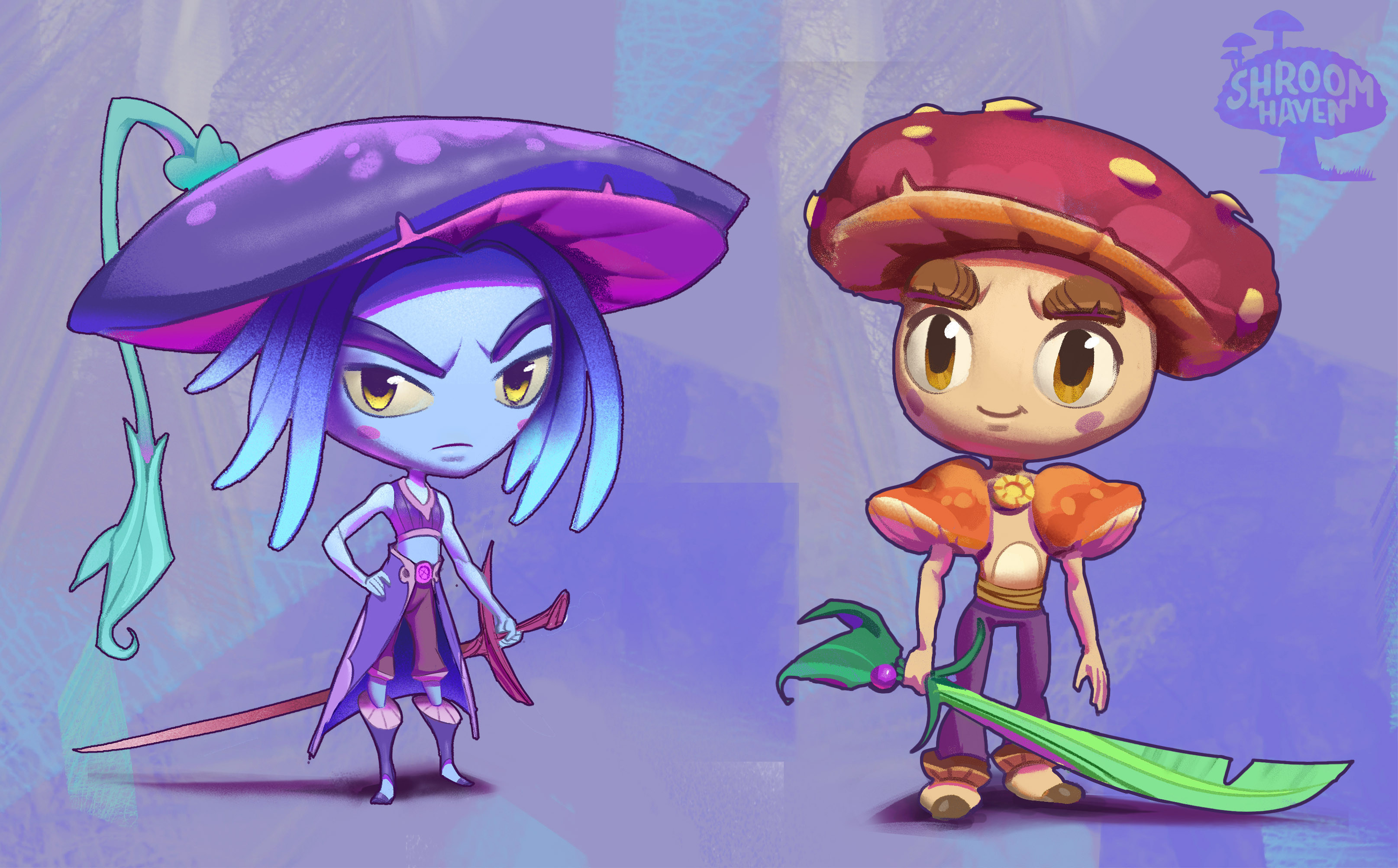 Leeum &amp; Meeca, trainees for the next generation of the Root Guard under Minella. Good-natured Leeum (right) is Minella's son. Aloof but determined Meeca (left) practically worships Minella, but has always been unimpressed by her fellow trainee.