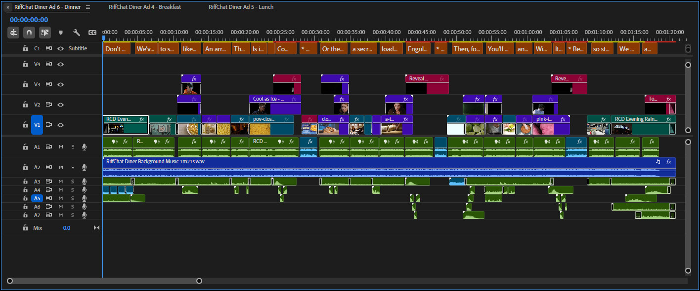 Premiere Sequence for Dinner Ad