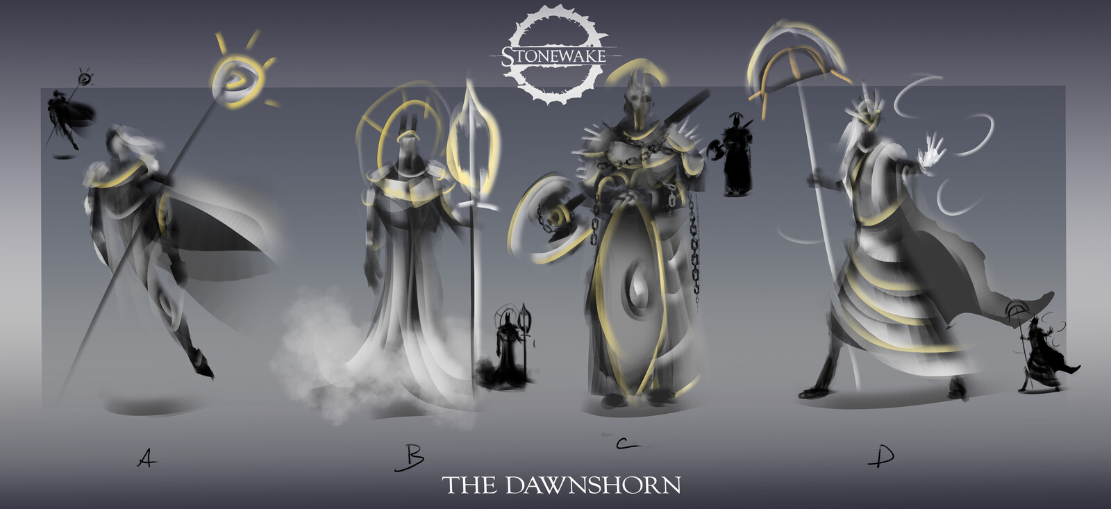 Stonewake RPG Character Ideation Concept art